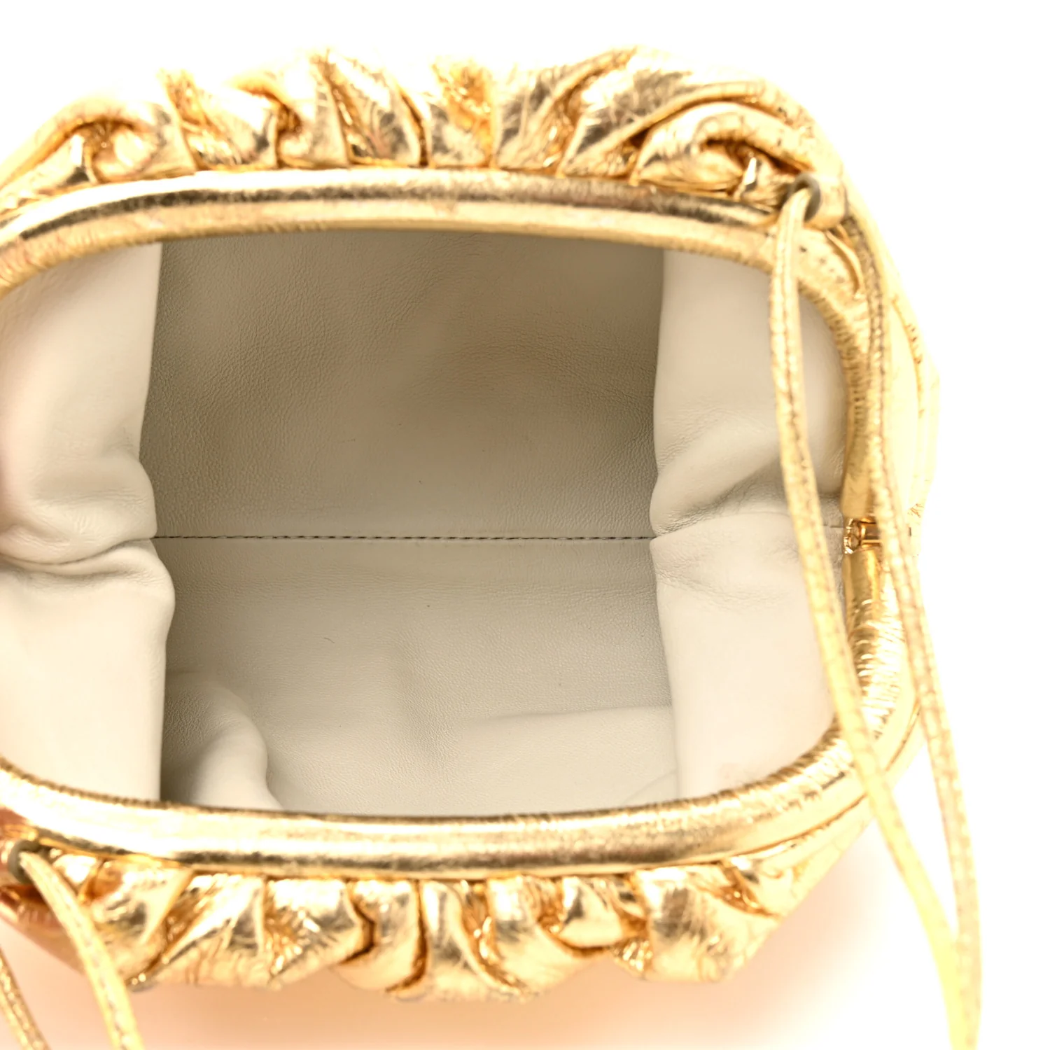 Metallic Crushed Calfskin The Mini Pouch Gold - Image 5