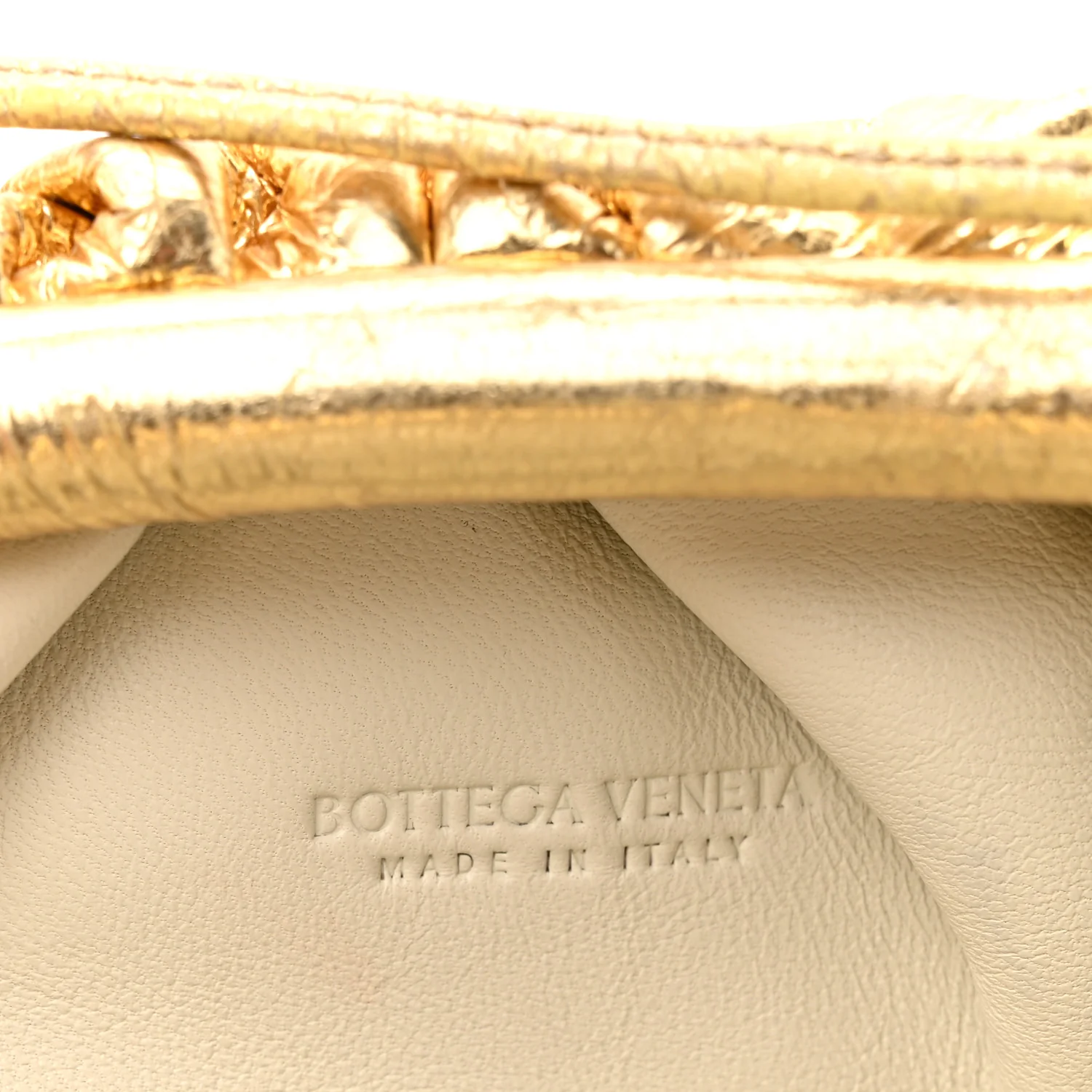 Metallic Crushed Calfskin The Mini Pouch Gold - Image 6