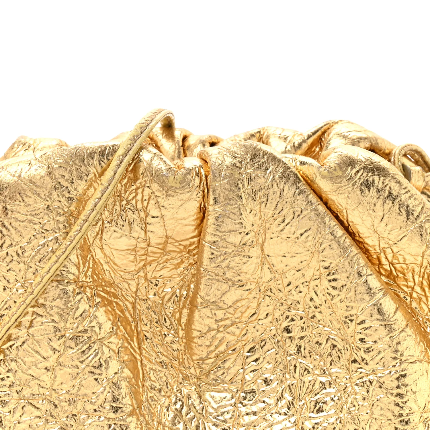Metallic Crushed Calfskin The Mini Pouch Gold - Image 8