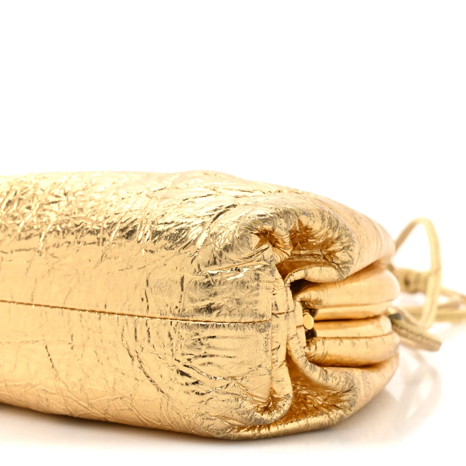Metallic Crushed Calfskin The Mini Pouch Gold - Image 9