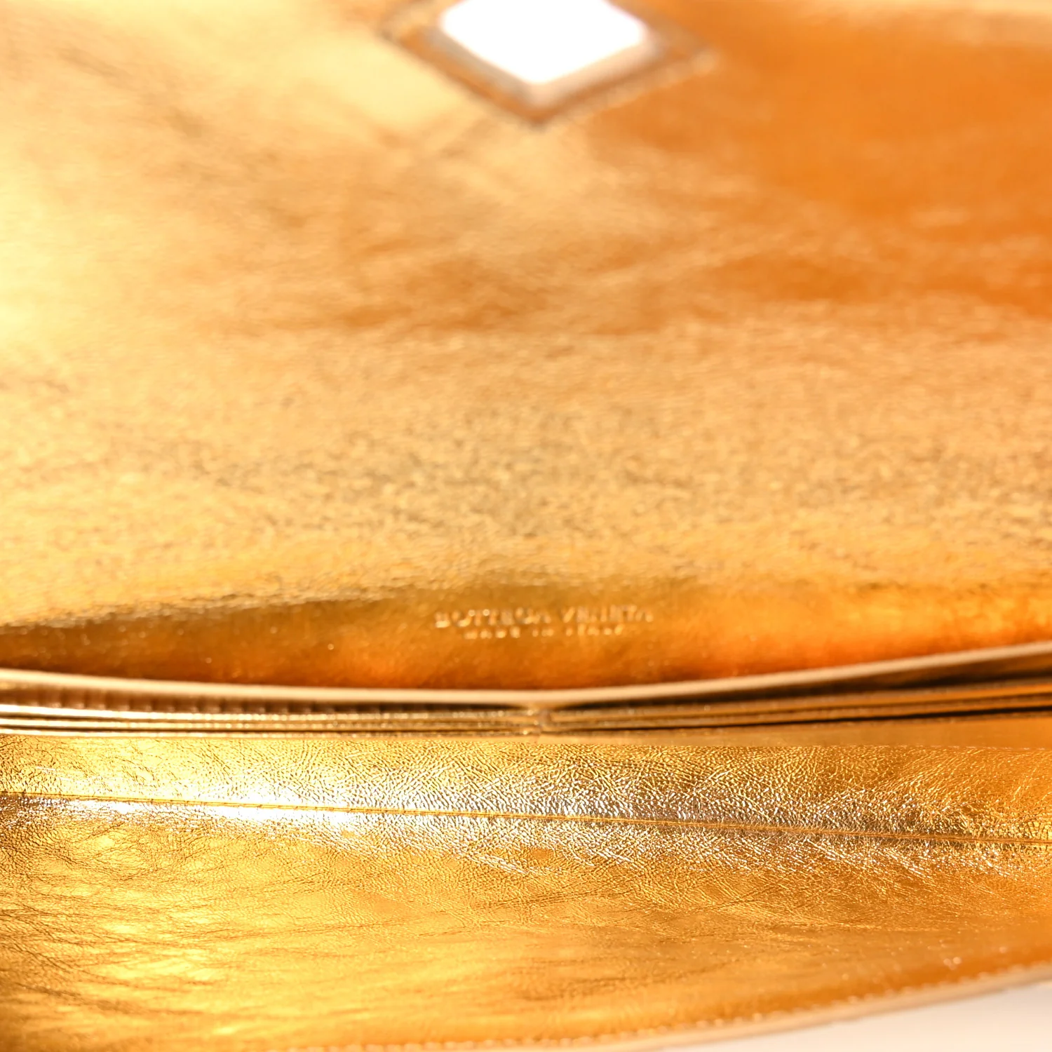 Metallic Lambskin Intrecciato Long Andiamo Top Handle Clutch Gold - Image 6