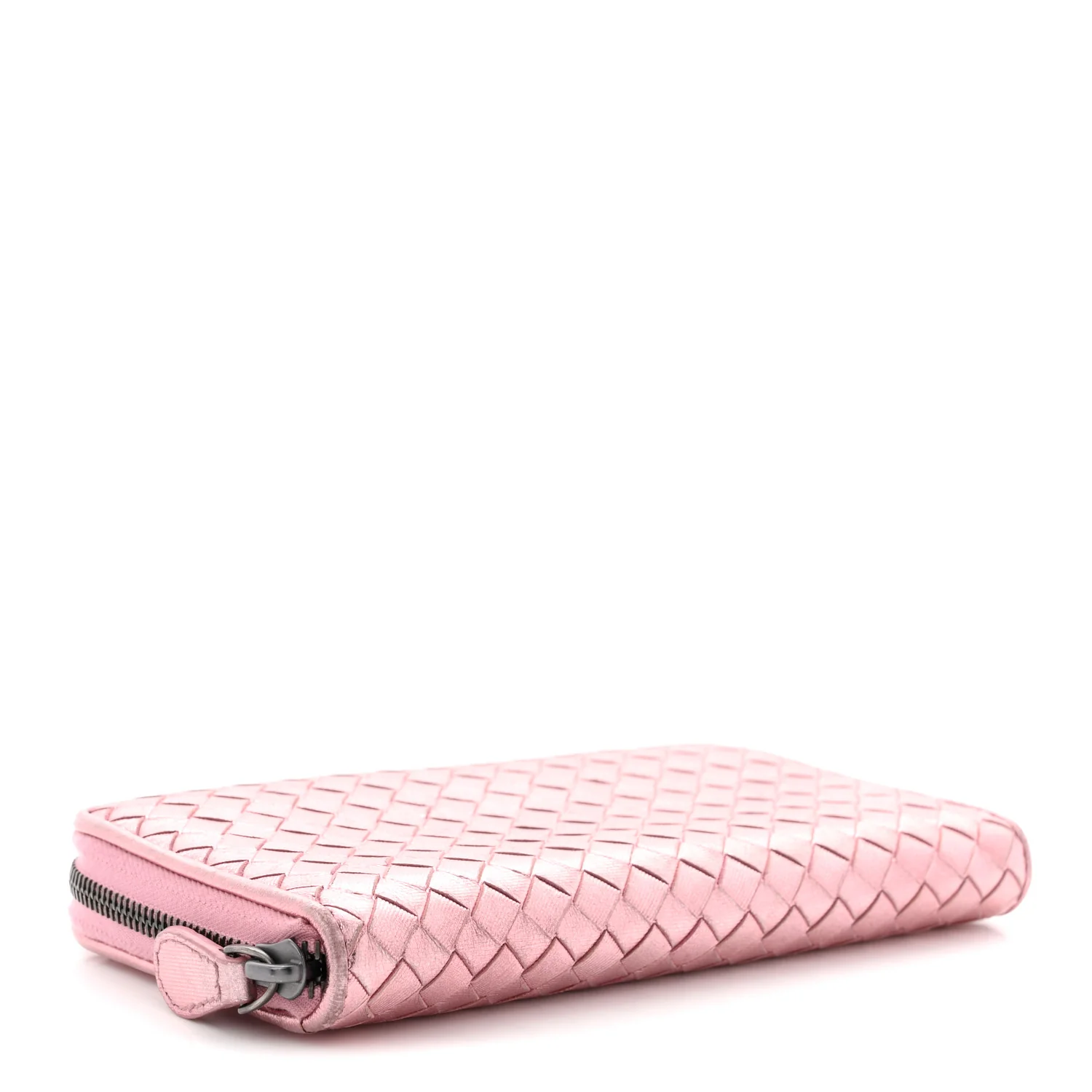 Metallic Nappa Intrecciato Zip Around Wallet Pink - Image 4