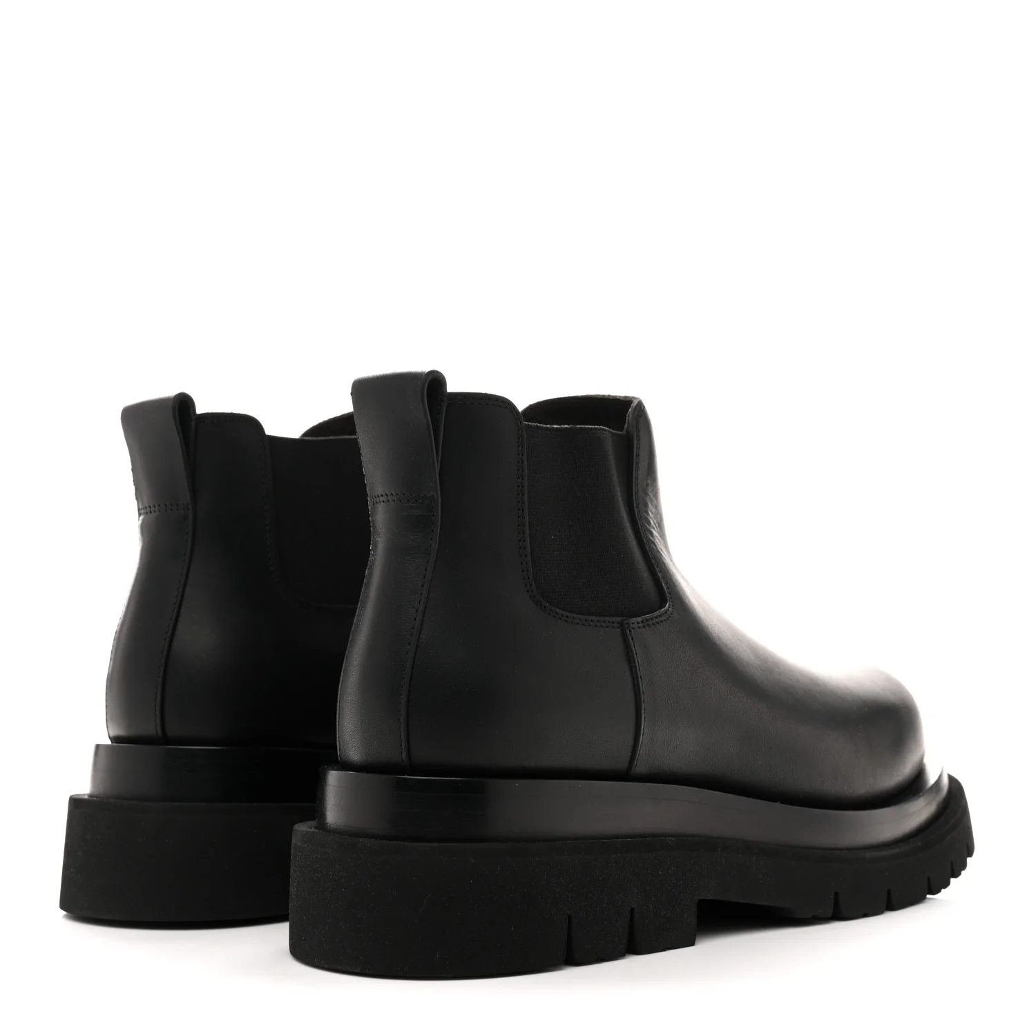 Military Calfskin Lug Chelsea Ankle Boots 41 Black - Image 5