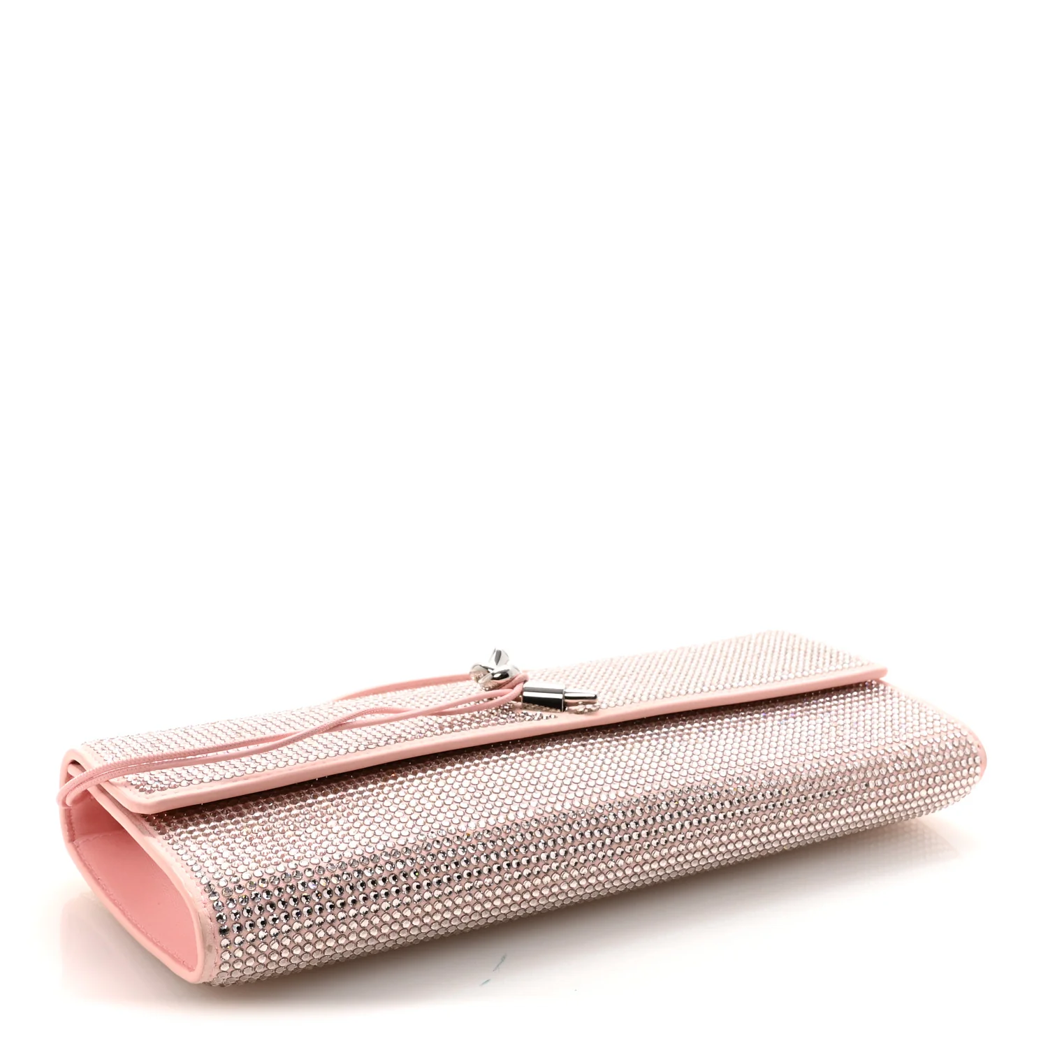 Nappa Crystal Long Andiamo Top Handle Clutch Rose - Image 4