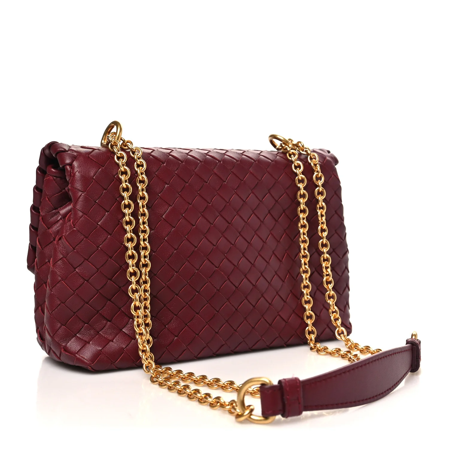 Nappa Intrecciato Baby Olimpia Shoulder Bag Bordeaux - Image 4