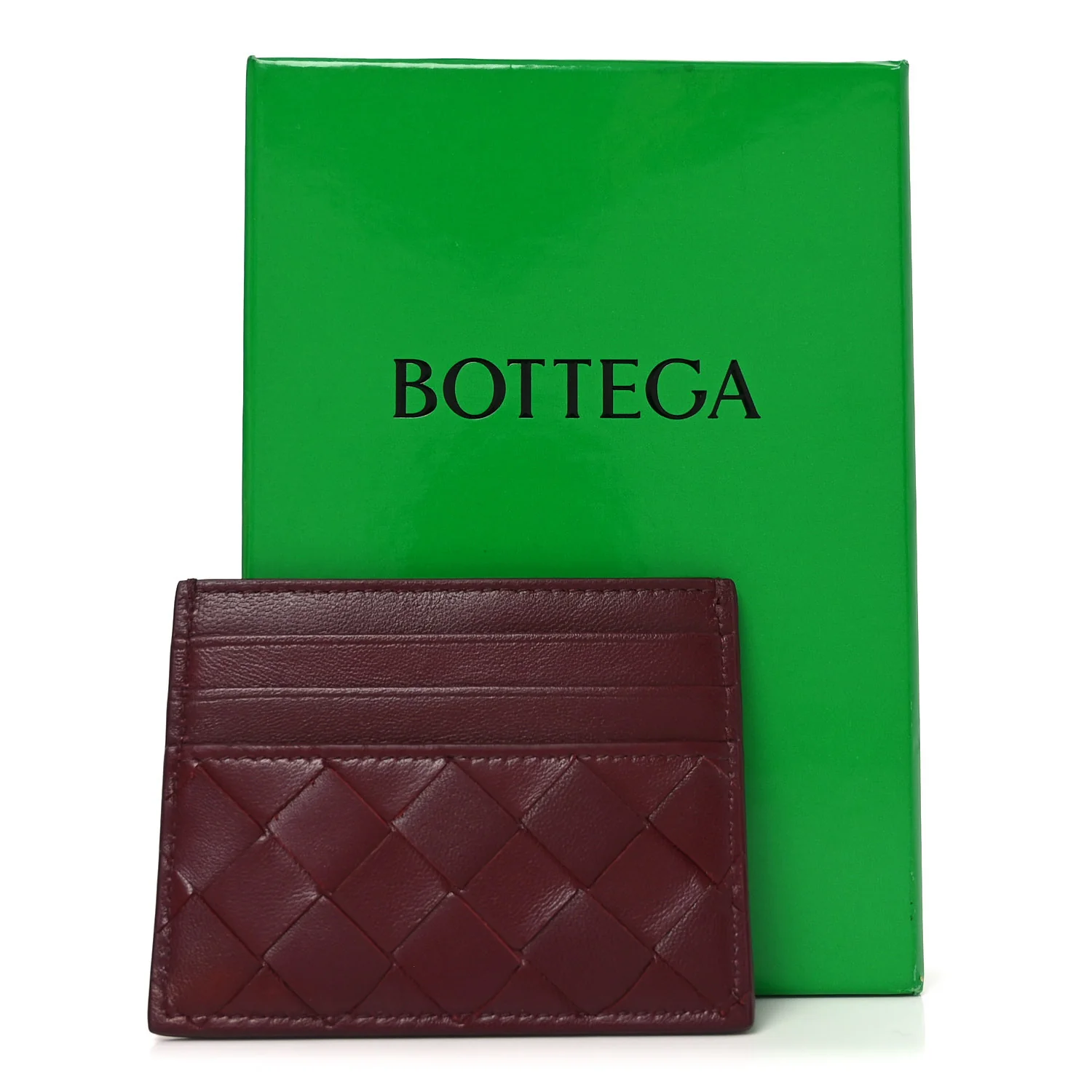 Nappa Intrecciato Card Holder Barolo - Image 9