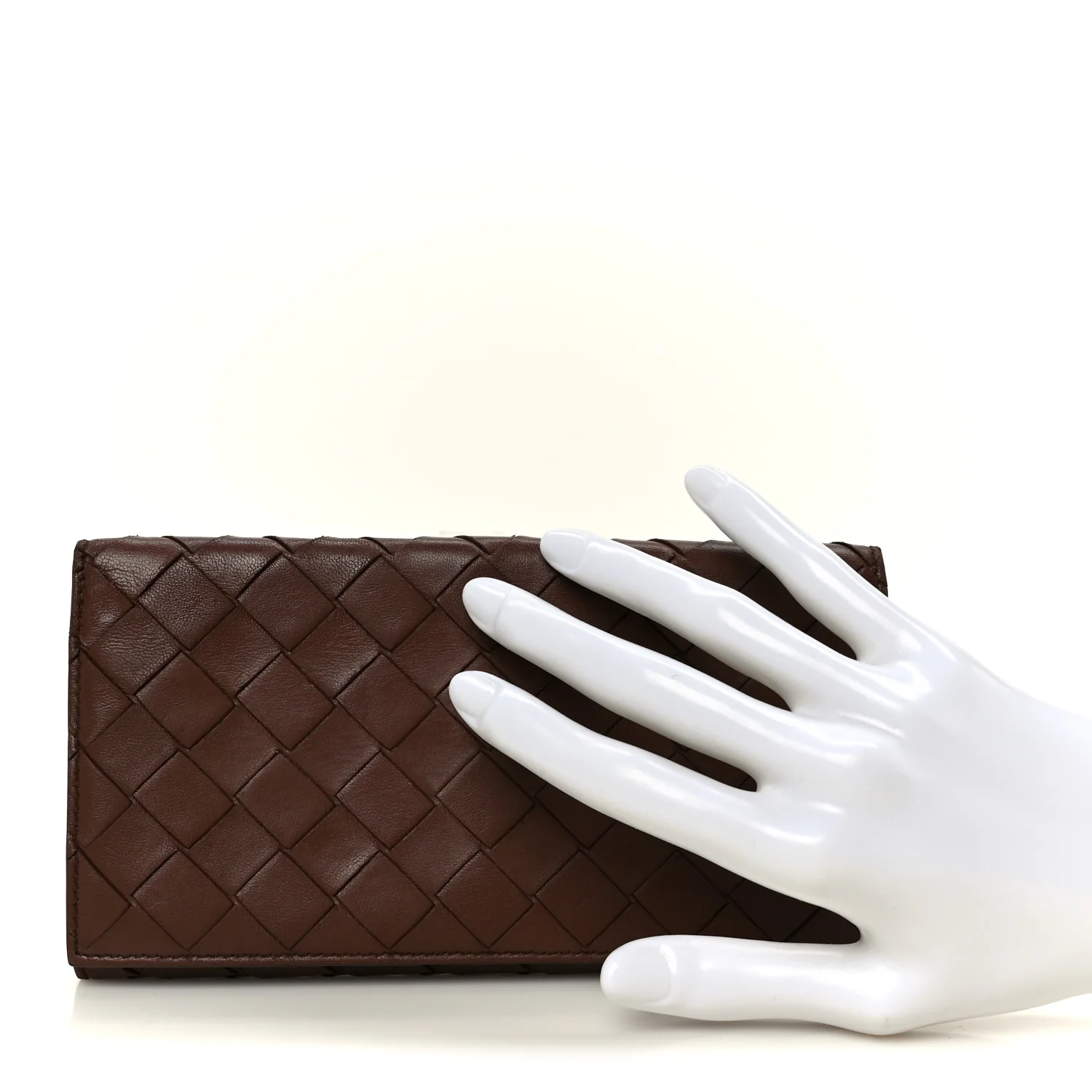 Nappa Intrecciato Continental Flap Wallet Brown - Image 2