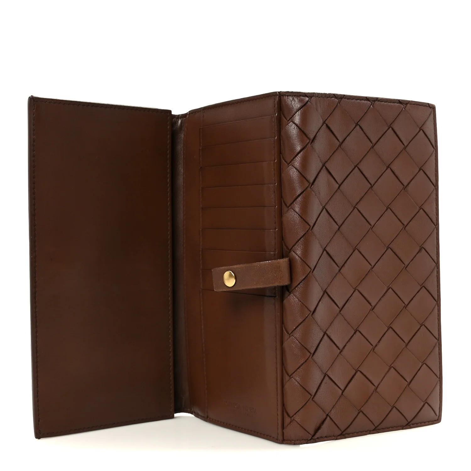Nappa Intrecciato Continental Flap Wallet Brown - Image 5