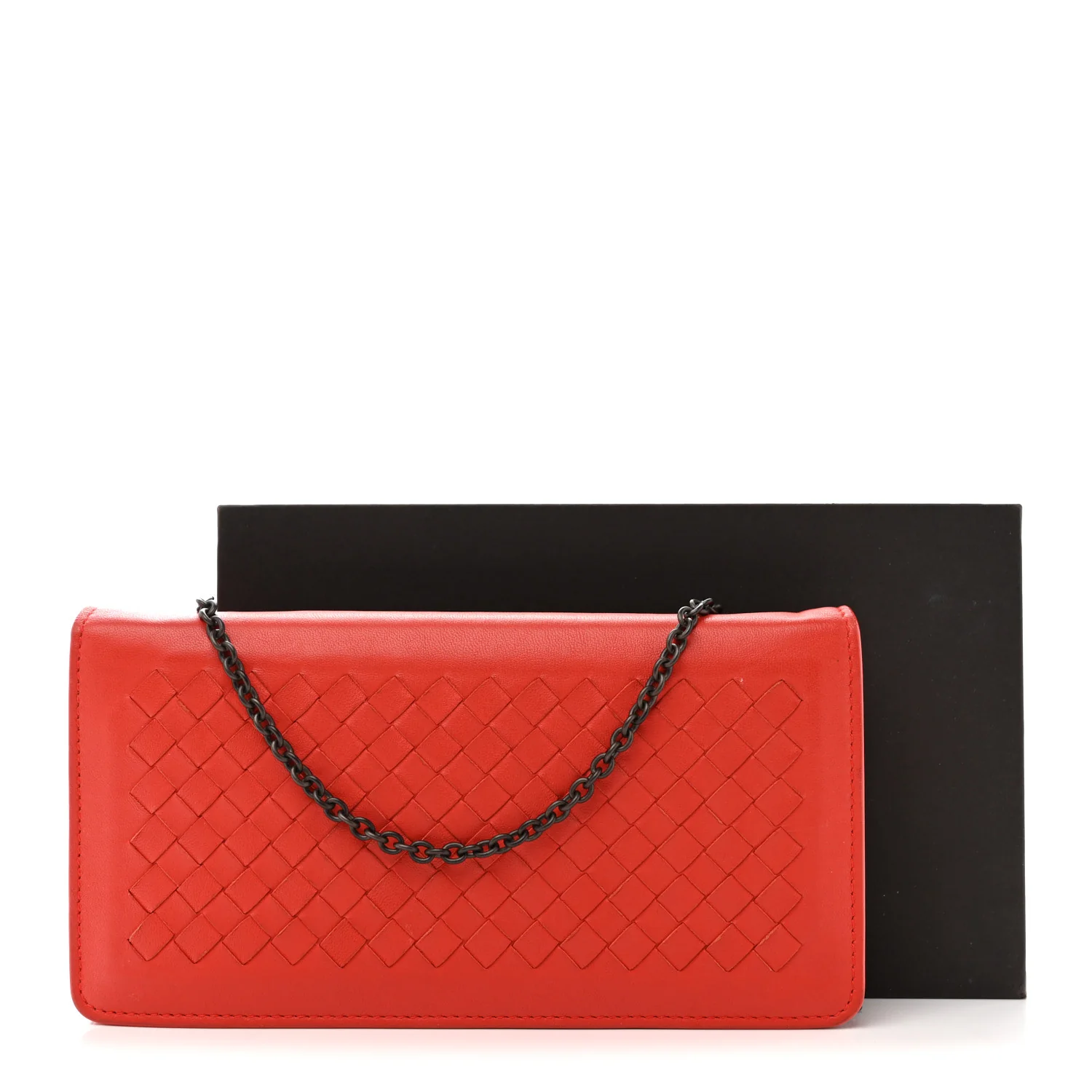 Nappa Intrecciato Continental Wallet on Chain Red - Image 11