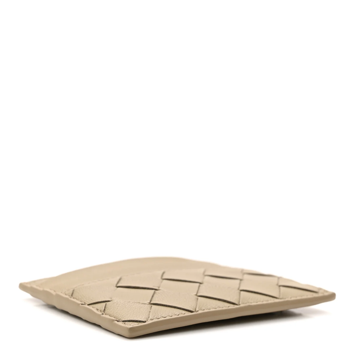 Nappa Intrecciato Credit Card Case Travertine - Image 4