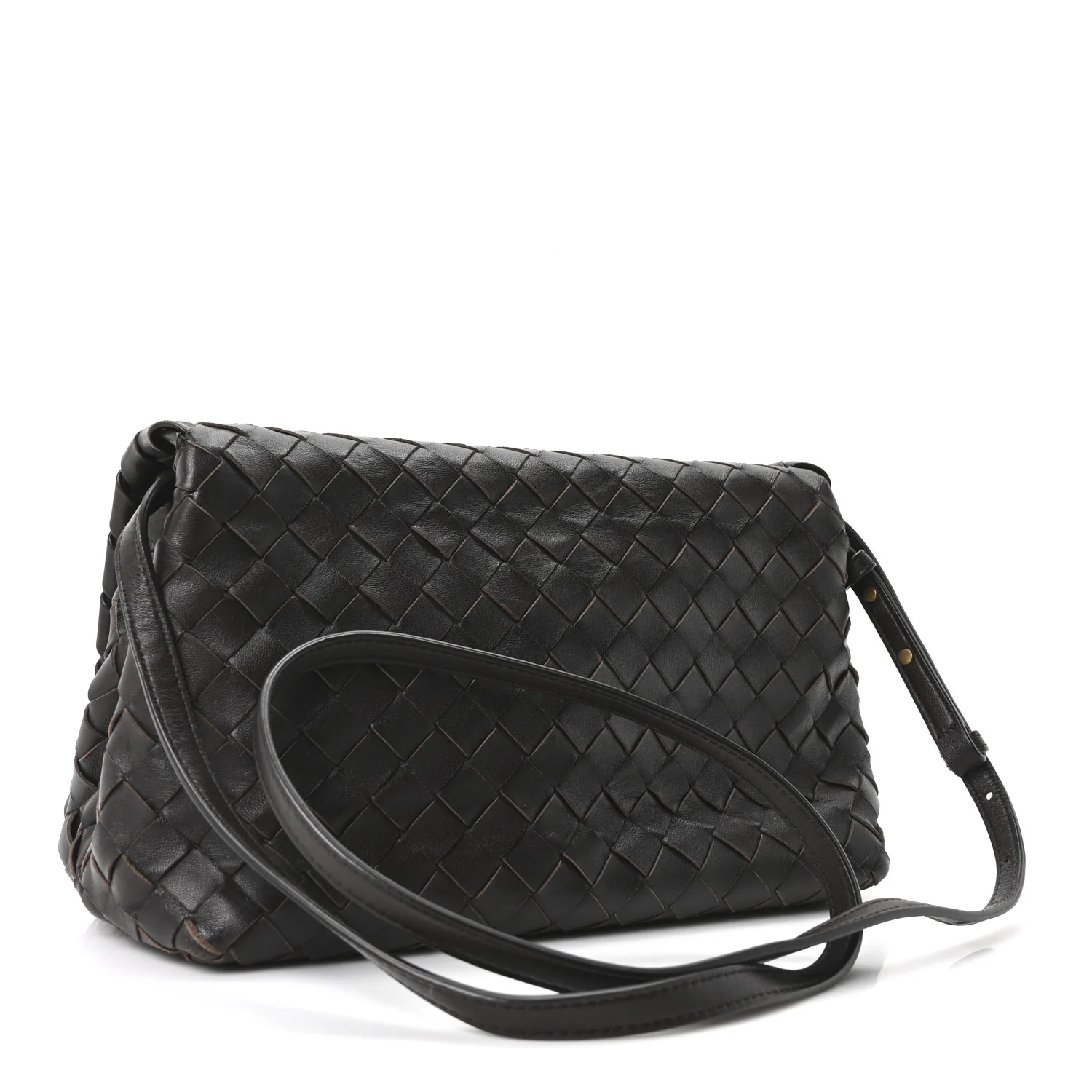 Nappa Intrecciato Crossbody Messenger Flap Ebano - Image 3