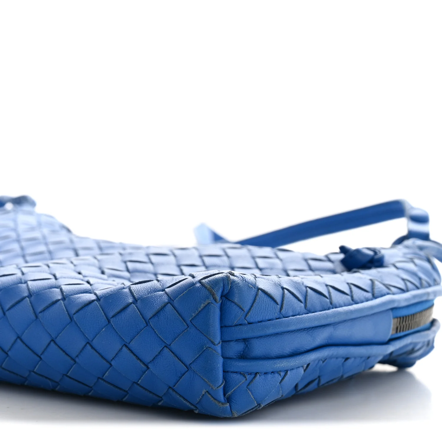 Nappa Intrecciato Double Compartment Crossbody Bag Atlantic Blue - Image 10