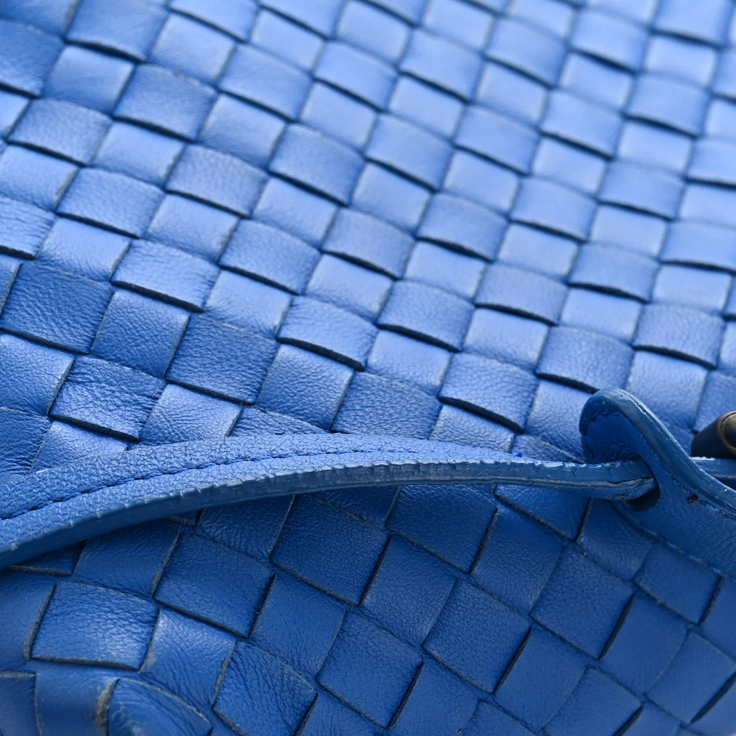 Nappa Intrecciato Double Compartment Crossbody Bag Atlantic Blue - Image 11