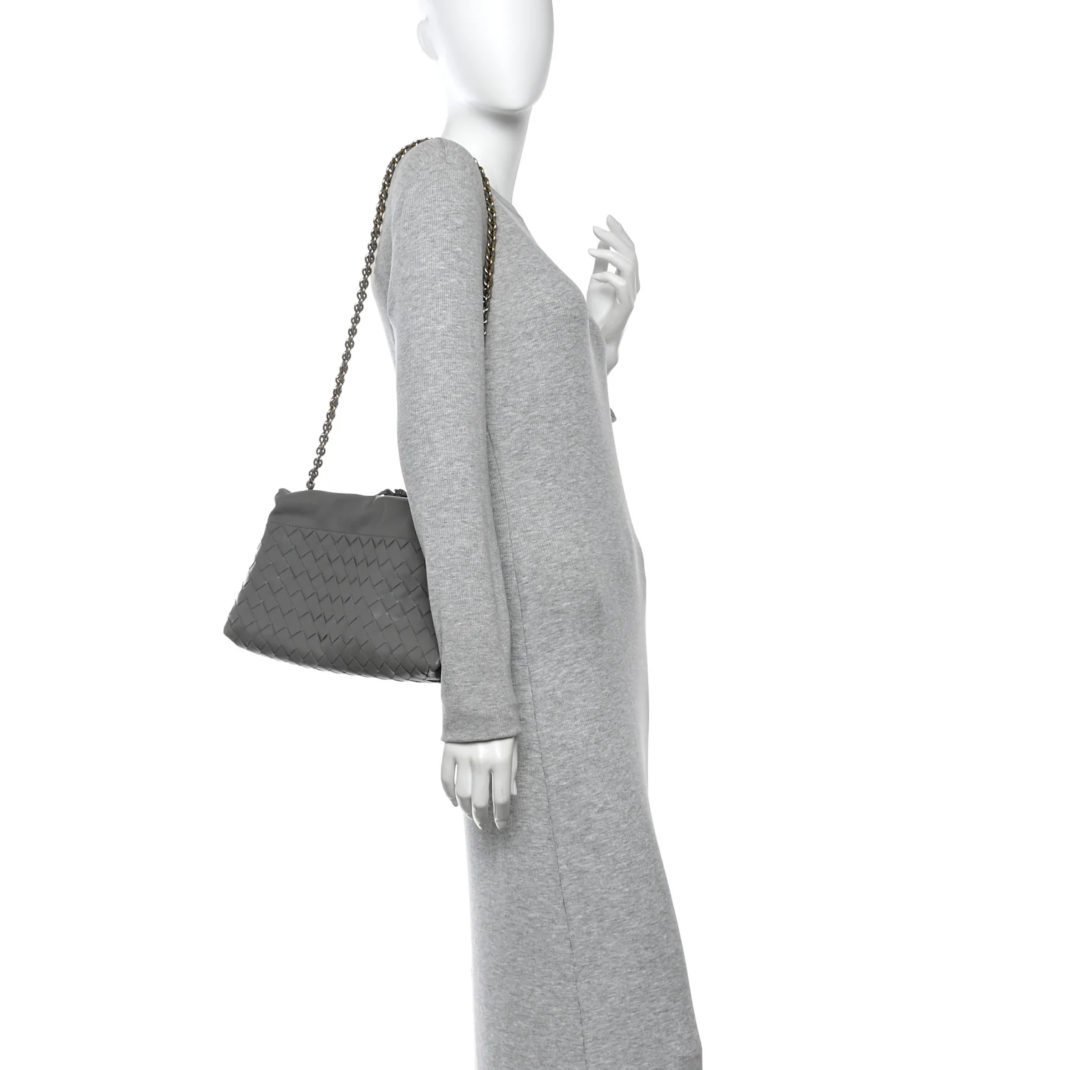 Nappa Intrecciato Dustbag Notte Shoulder Bag Basalt - Image 2