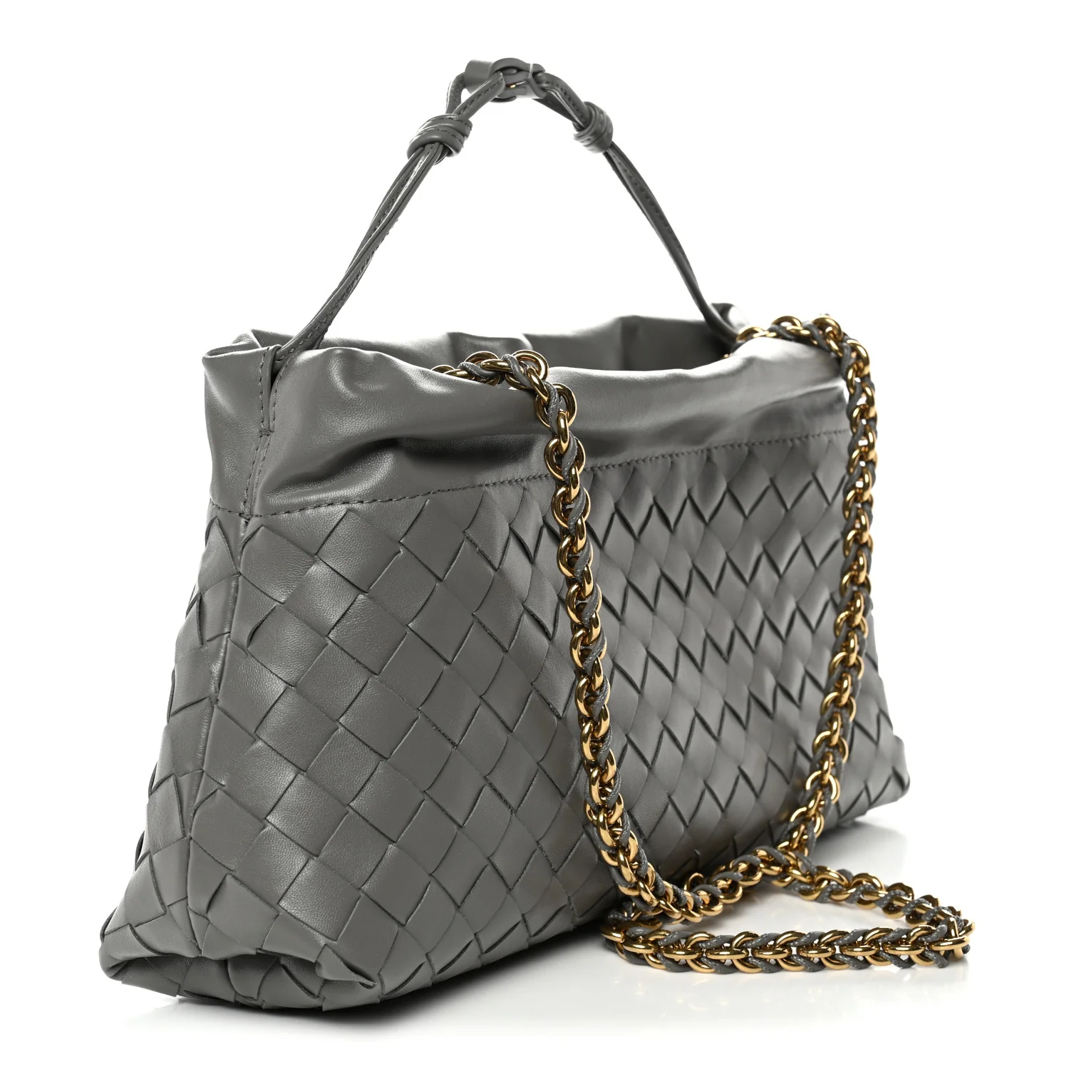 Nappa Intrecciato Dustbag Notte Shoulder Bag Basalt - Image 3