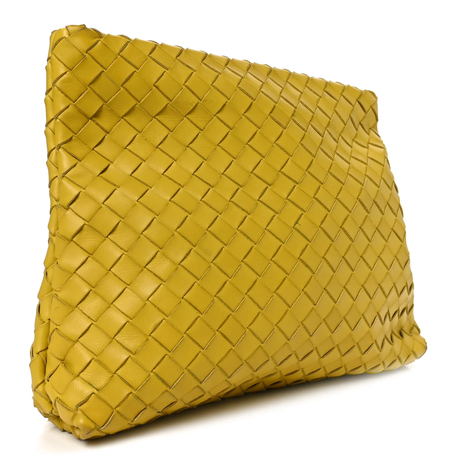 Nappa Intrecciato Fold Clutch Lemon - Image 4