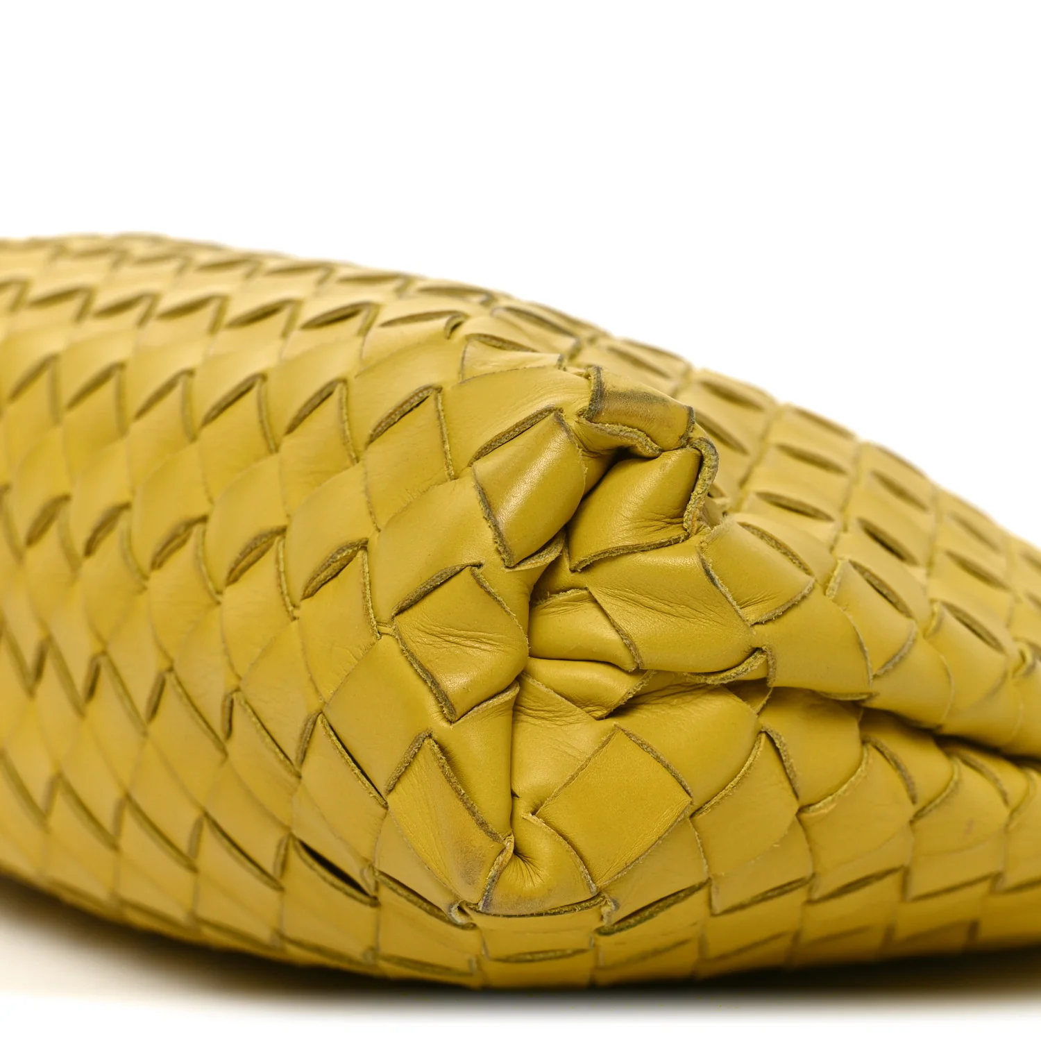 Nappa Intrecciato Fold Clutch Lemon - Image 8