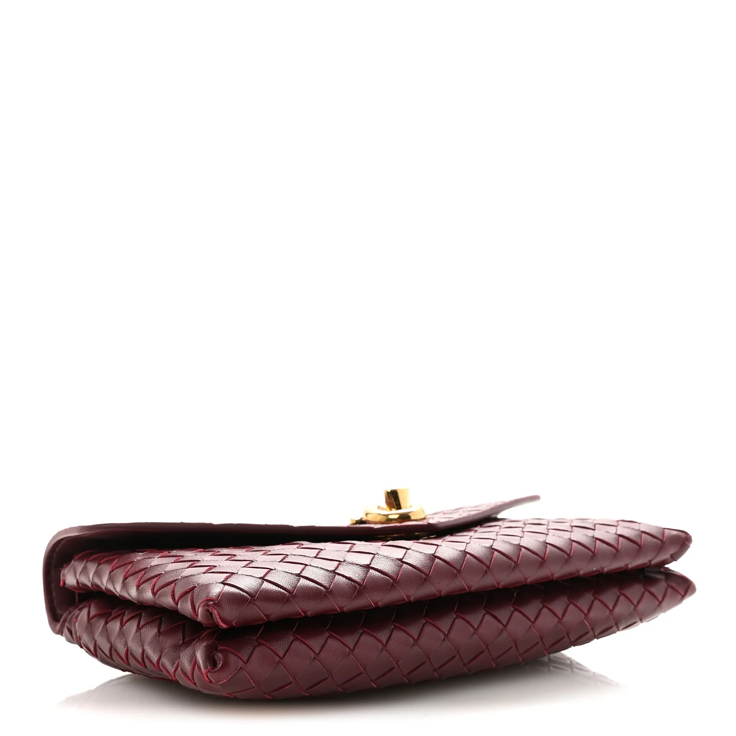 Nappa Intrecciato Knot Lock Top Handle Crossbody Bag Barolo - Image 4