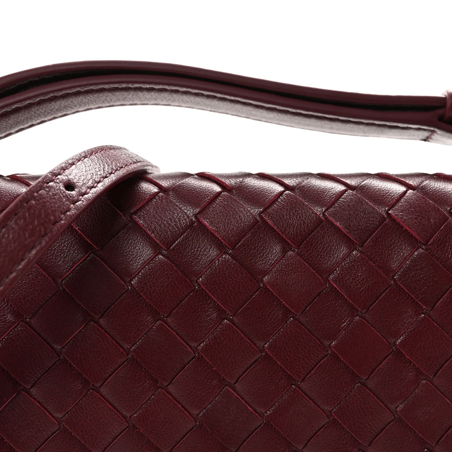 Nappa Intrecciato Knot Lock Top Handle Crossbody Bag Barolo - Image 7