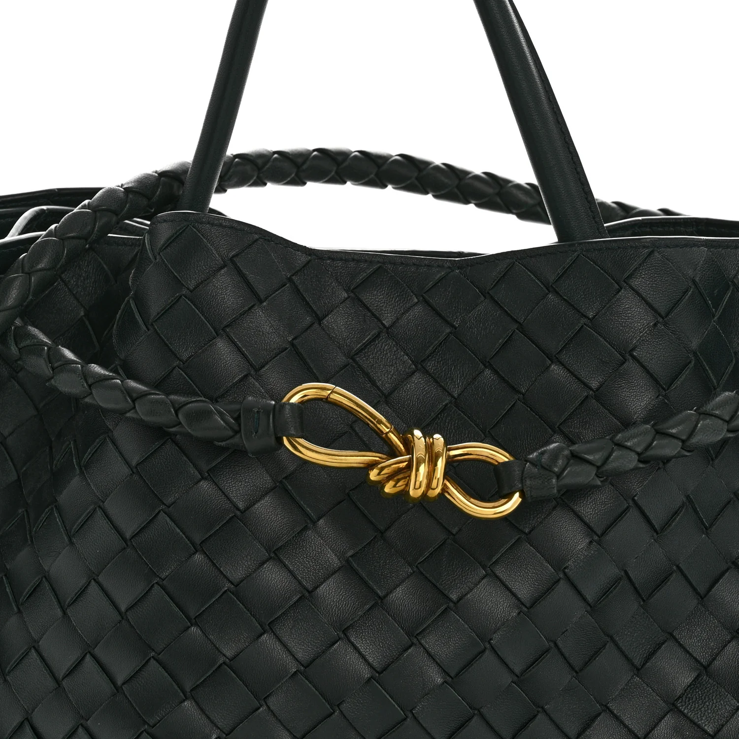 Nappa Intrecciato Large Andiamo Shoulder Bag Inkwell - Image 7