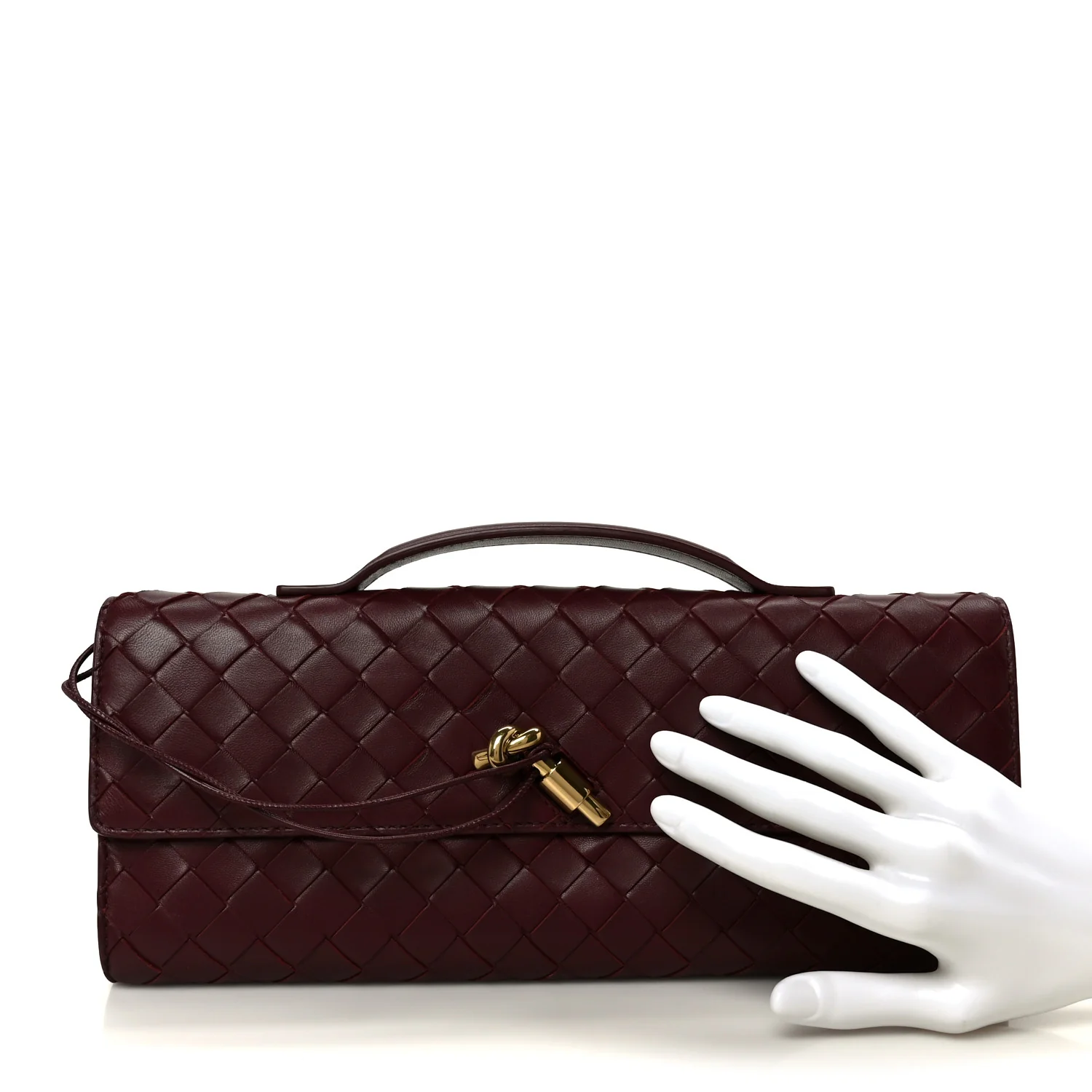 Nappa Intrecciato Long Andiamo Top Handle Clutch Barolo - Image 2