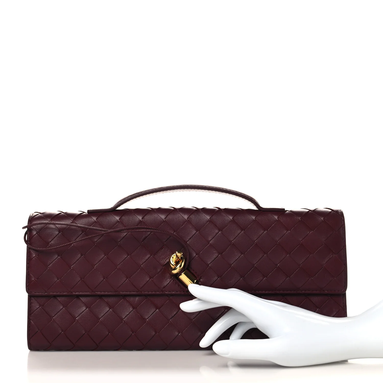 Nappa Intrecciato Long Andiamo Top Handle Clutch Barolo - Image 2