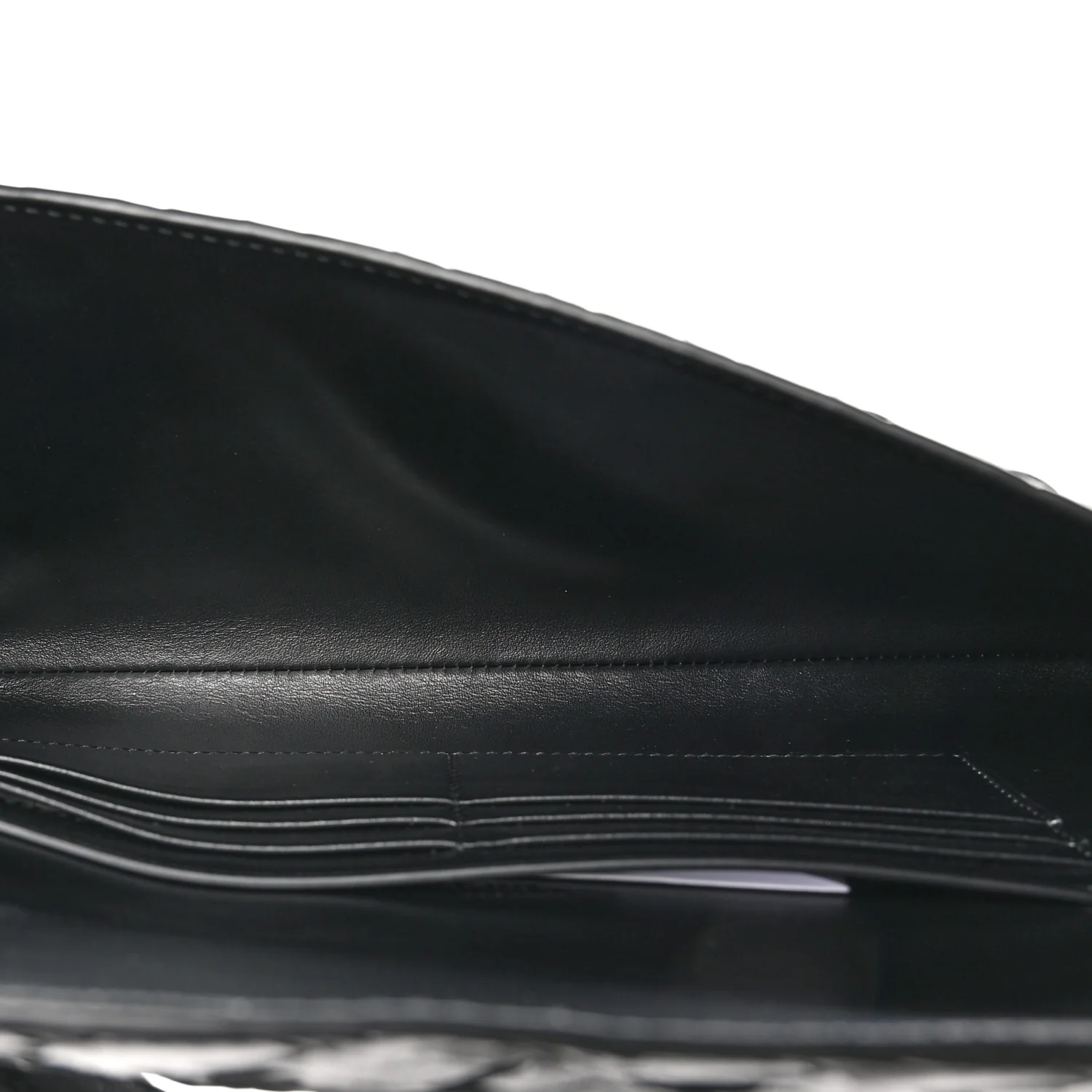 Nappa Intrecciato Long Andiamo Top Handle Clutch Black - Image 5