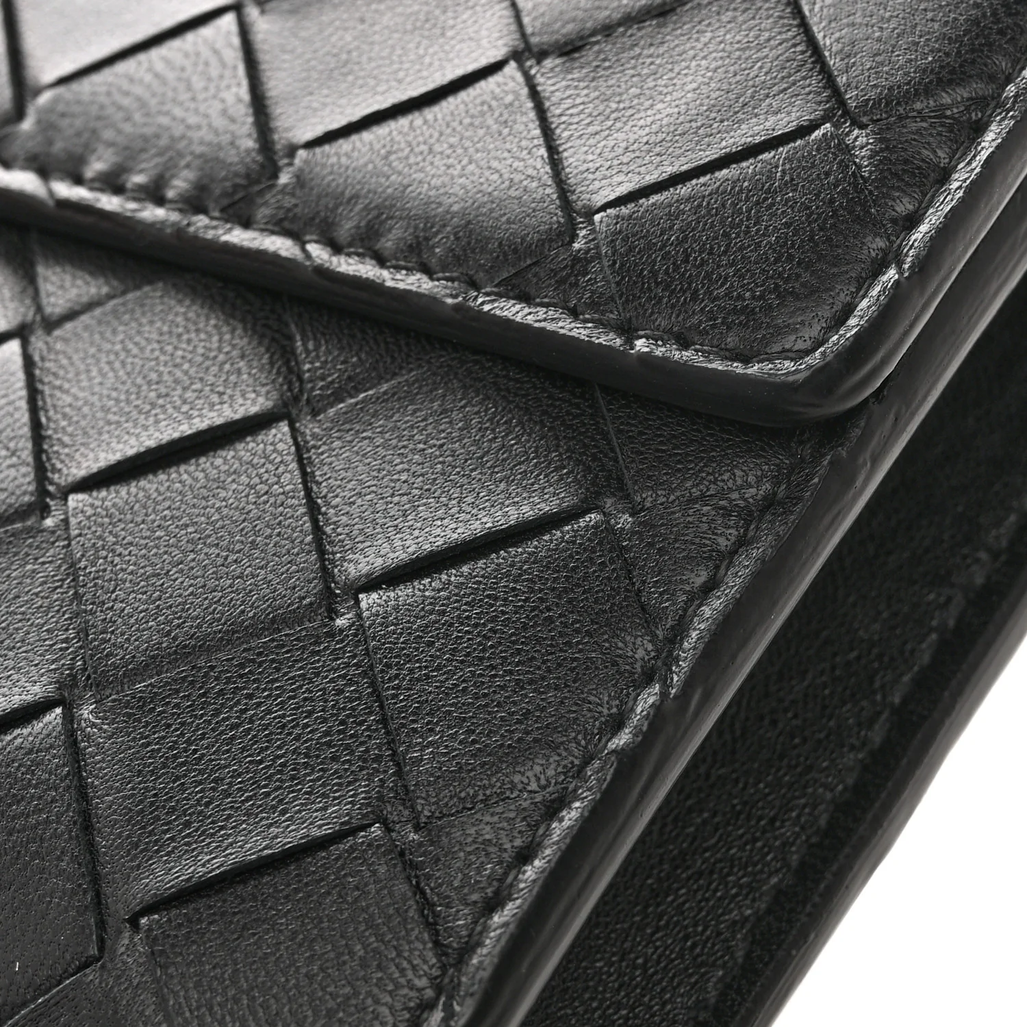 Nappa Intrecciato Long Andiamo Top Handle Clutch Black - Image 8