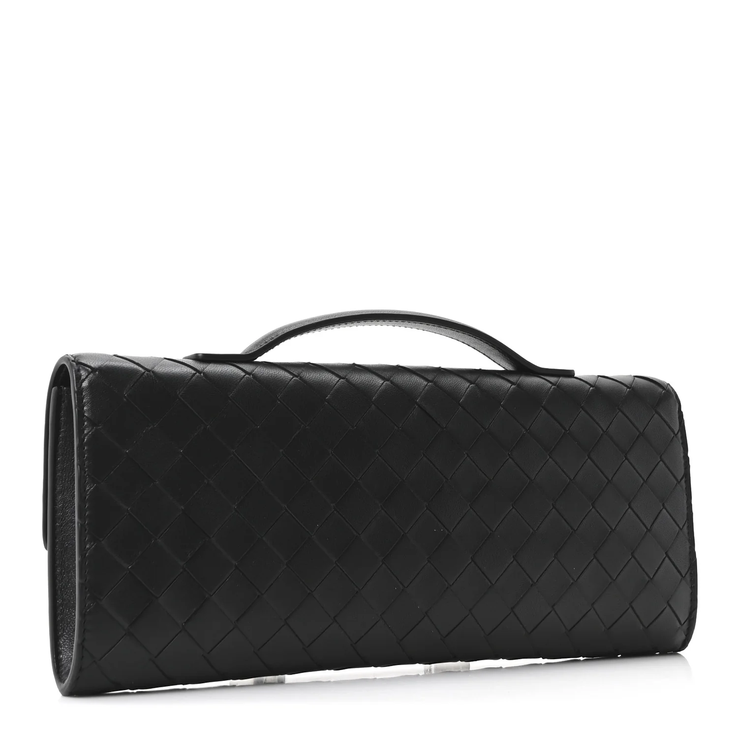 Nappa Intrecciato Long Andiamo Top Handle Clutch Black - Image 3