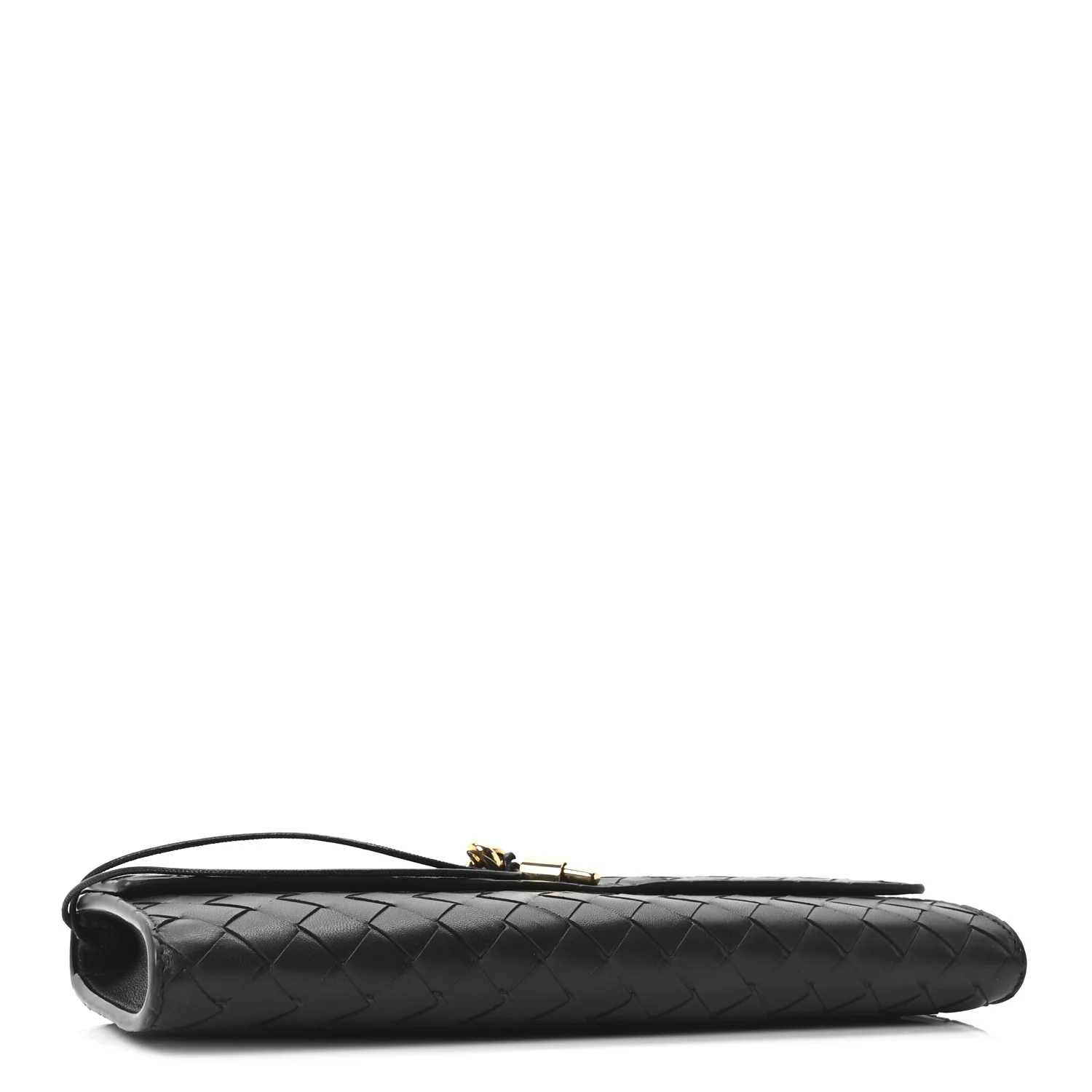 Nappa Intrecciato Long Andiamo Top Handle Clutch Black - Image 4