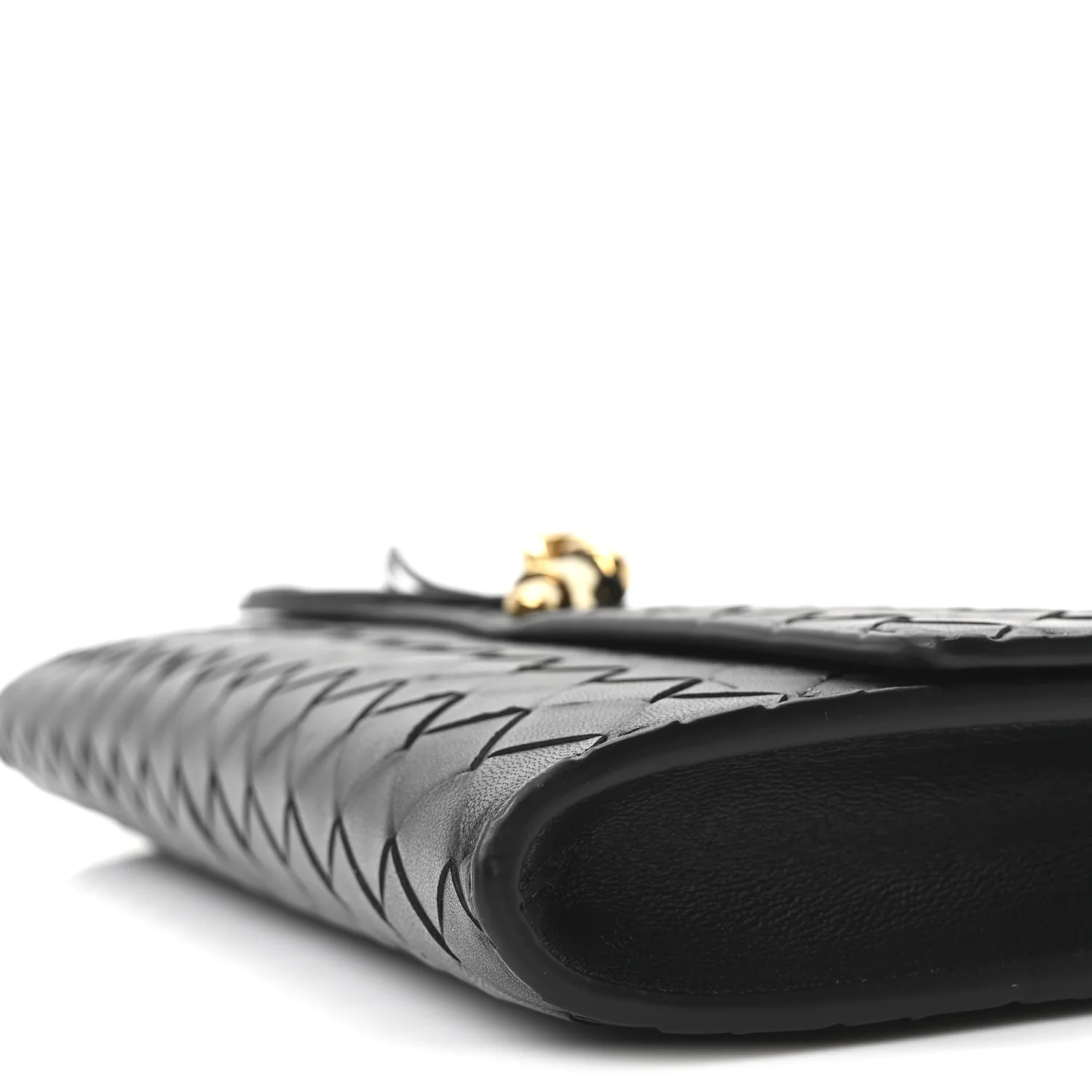 Nappa Intrecciato Long Andiamo Top Handle Clutch Black - Image 9