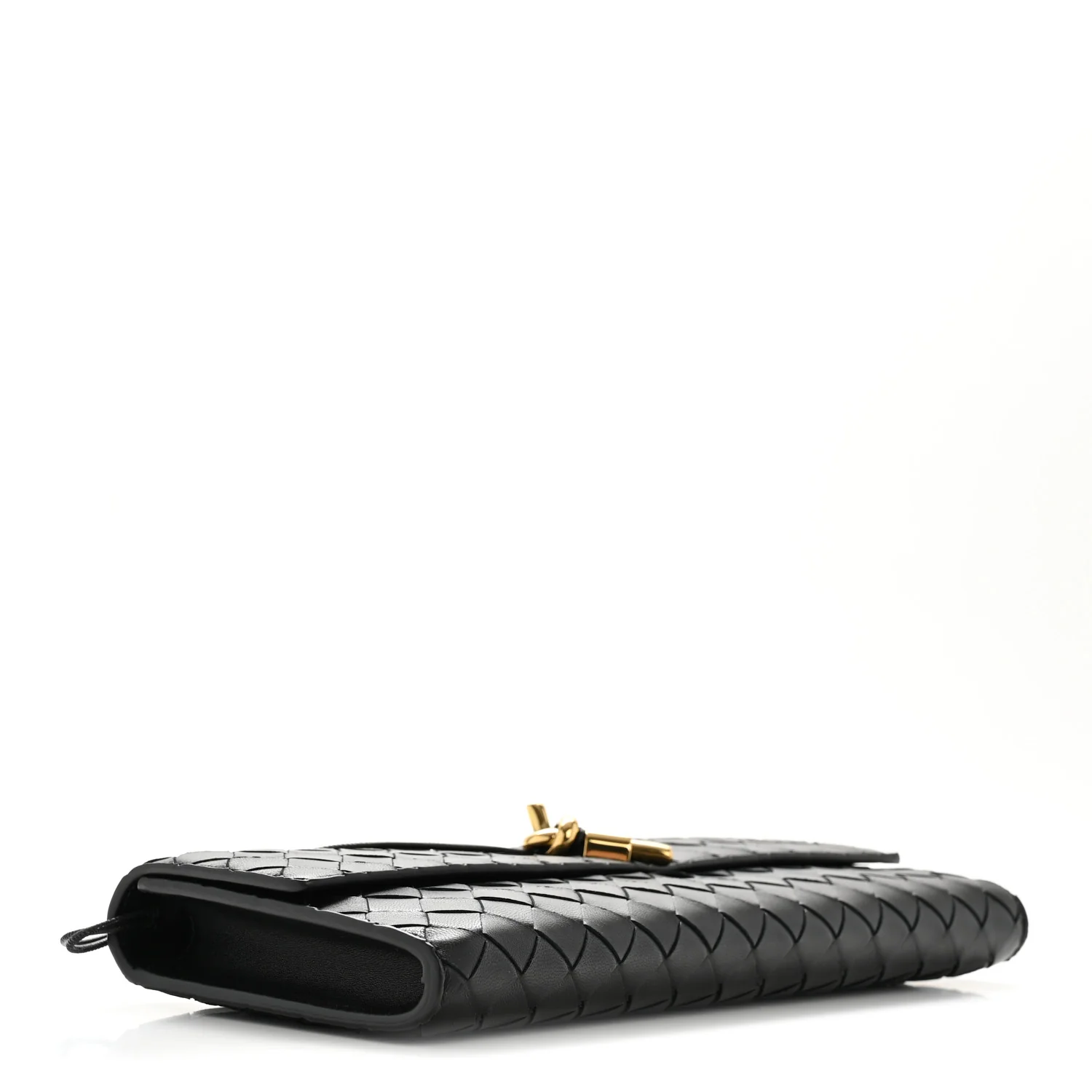 Nappa Intrecciato Long Andiamo Top Handle Clutch Black - Image 3