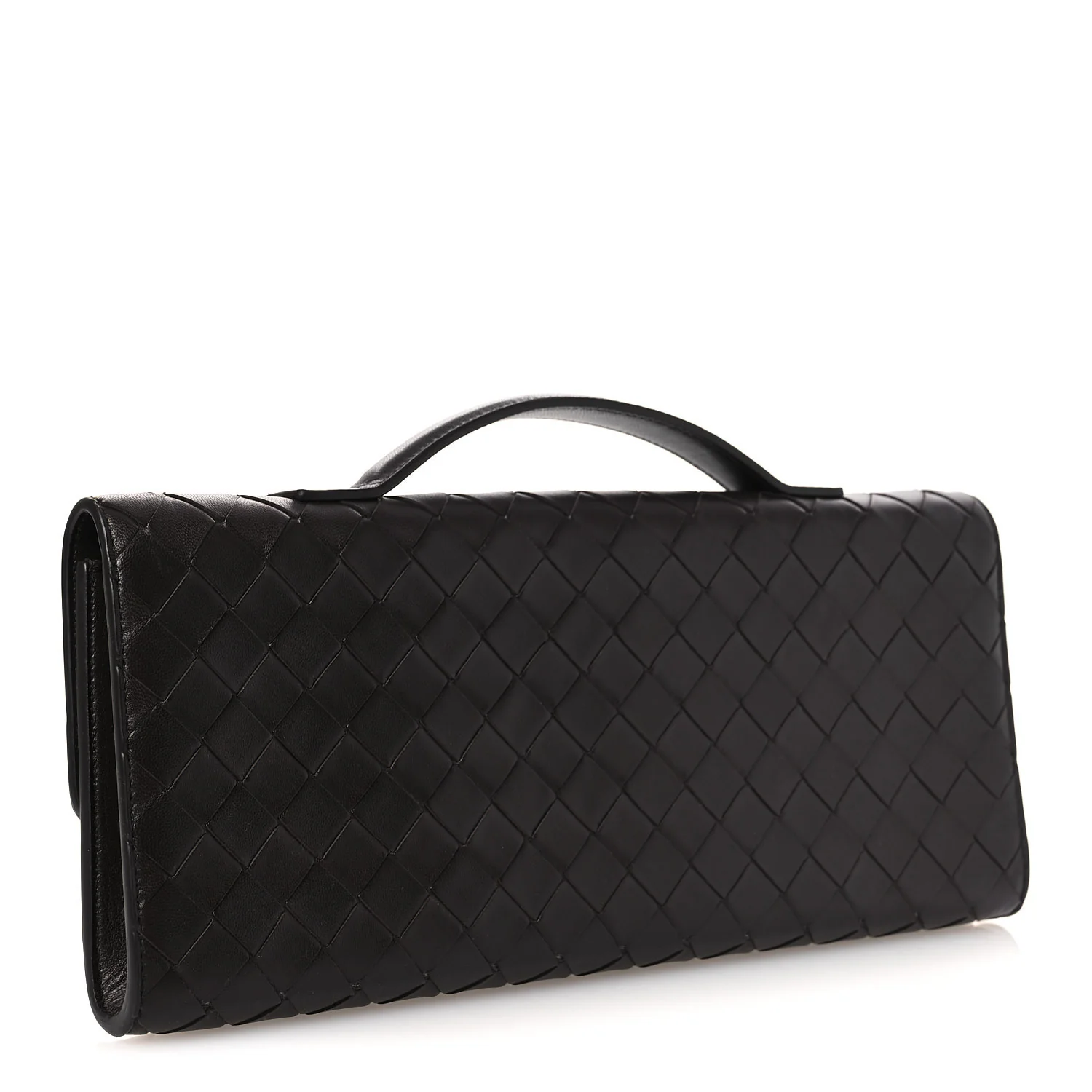 Nappa Intrecciato Long Andiamo Top Handle Clutch Fondant - Image 3