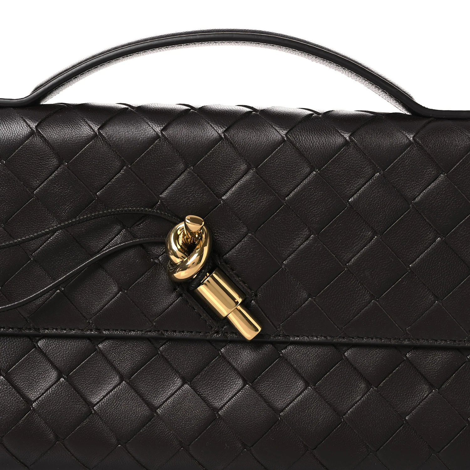 Nappa Intrecciato Long Andiamo Top Handle Clutch Fondant - Image 8