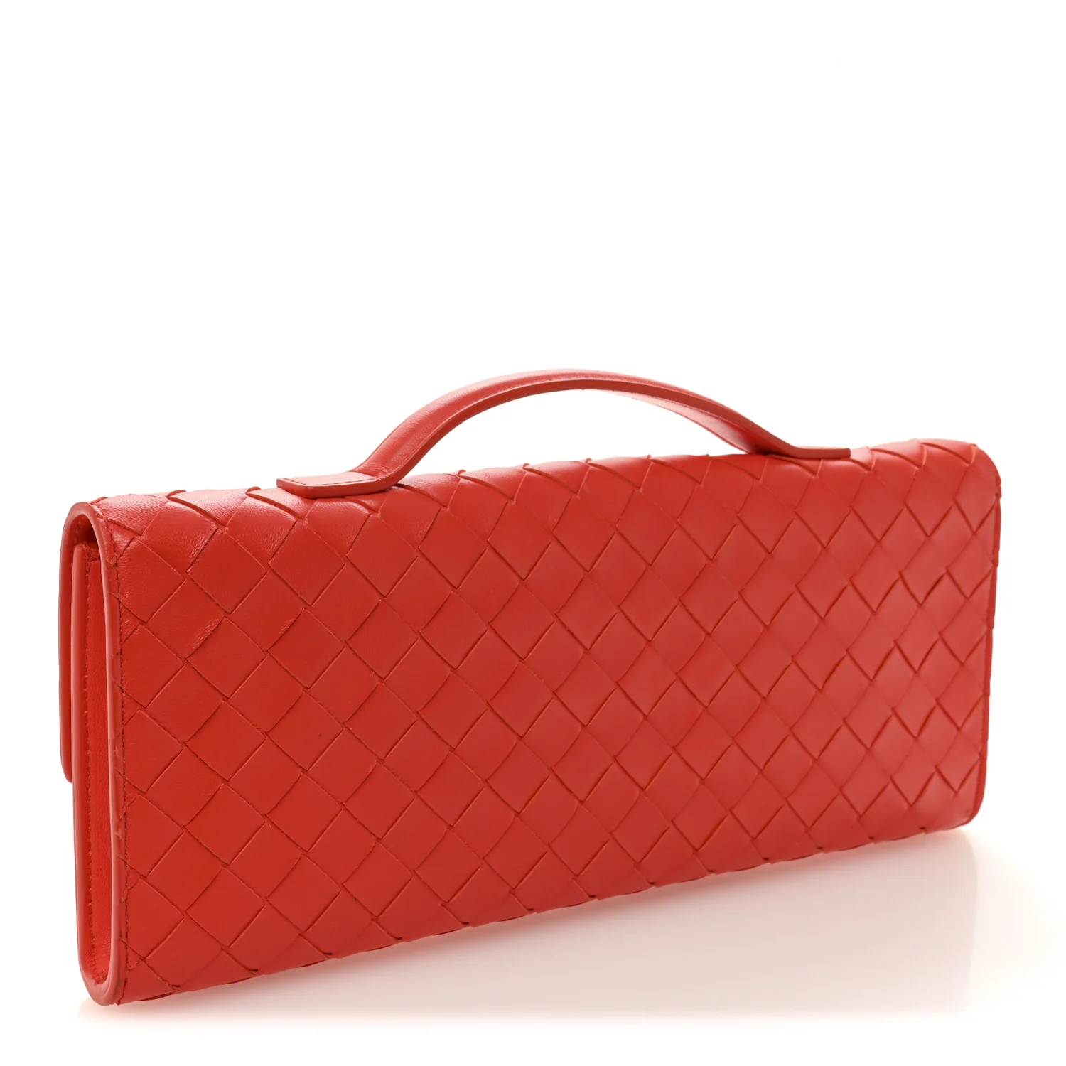 Nappa Intrecciato Long Andiamo Top Handle Clutch Orange - Image 3