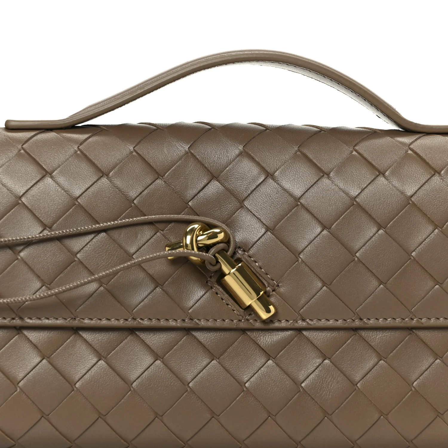 Nappa Intrecciato Long Andiamo Top Handle Clutch Pinecone - Image 8
