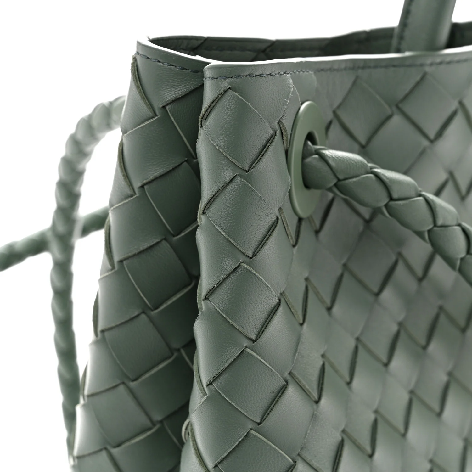 Nappa Intrecciato Medium Andiamo Shoulder Bag Aloe - Image 15