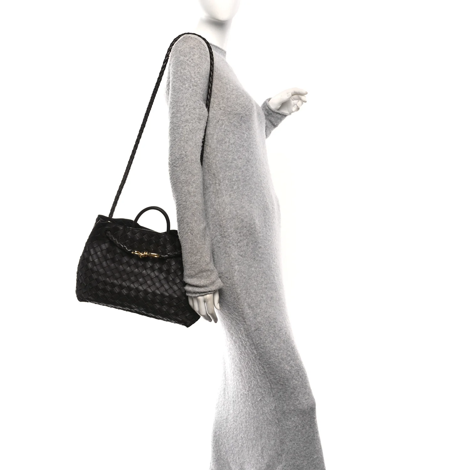Nappa Intrecciato Medium Andiamo Shoulder Bag Fondant - Image 2