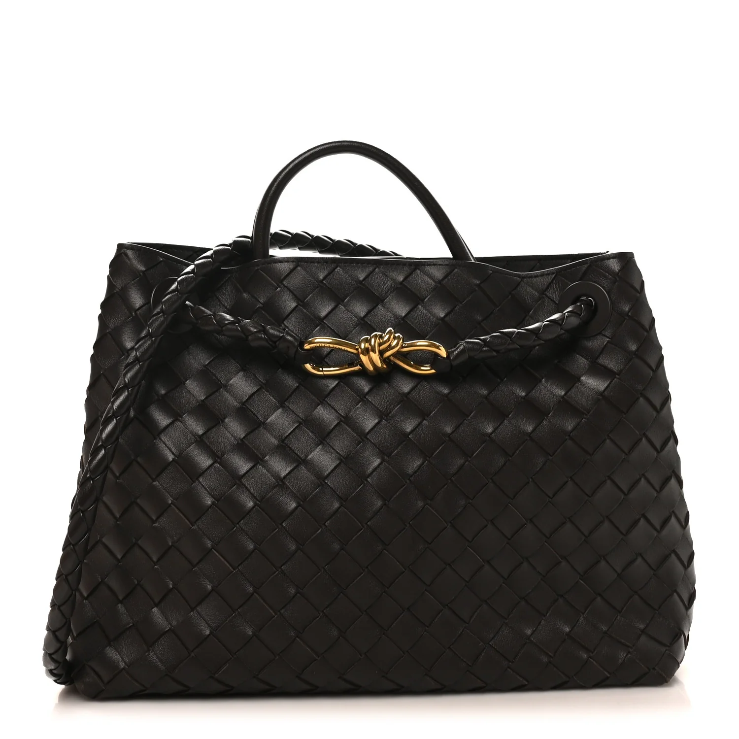 Nappa Intrecciato Medium Andiamo Shoulder Bag Fondant