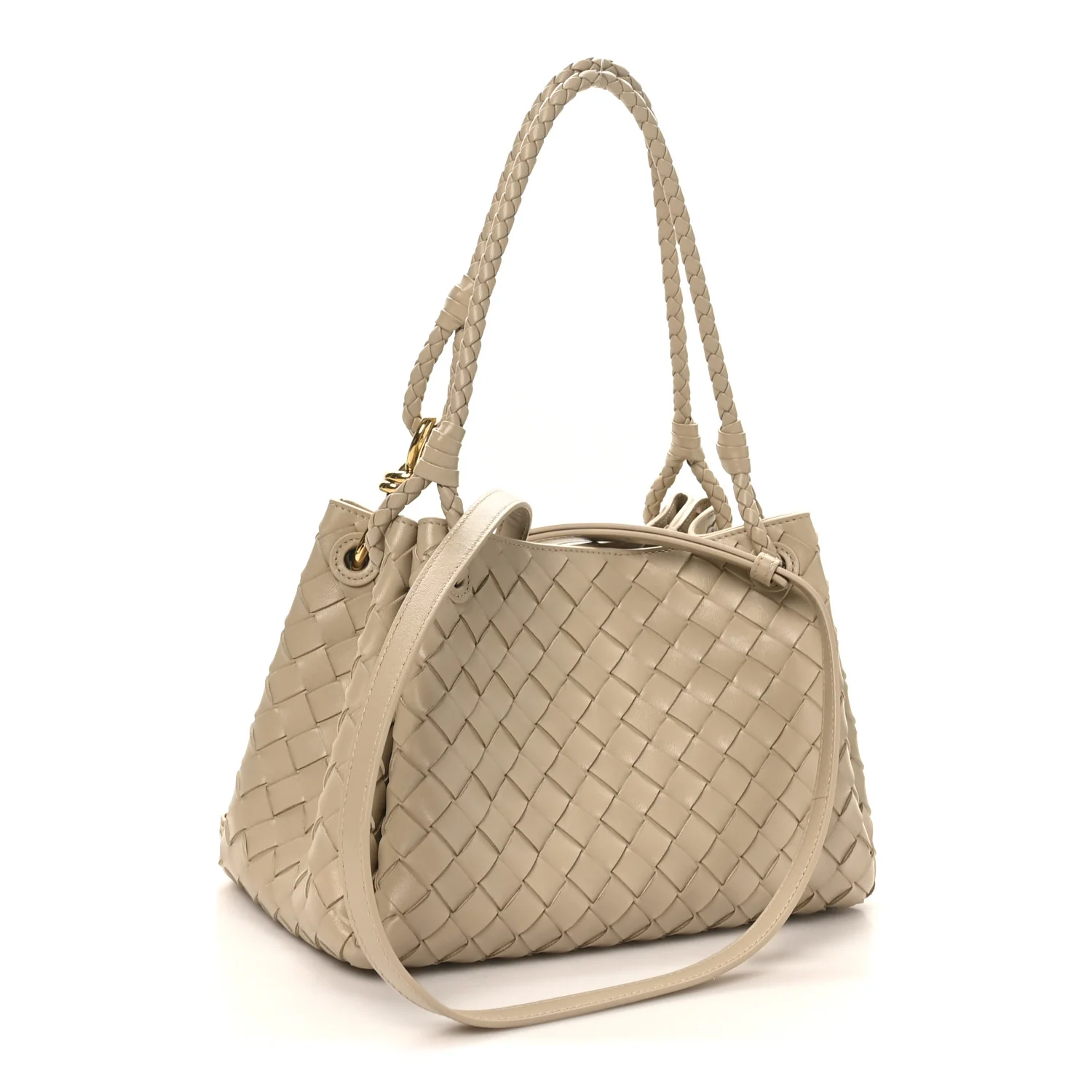 Nappa Intrecciato Medium Parachute Shoulder Bag Tufo - Image 3