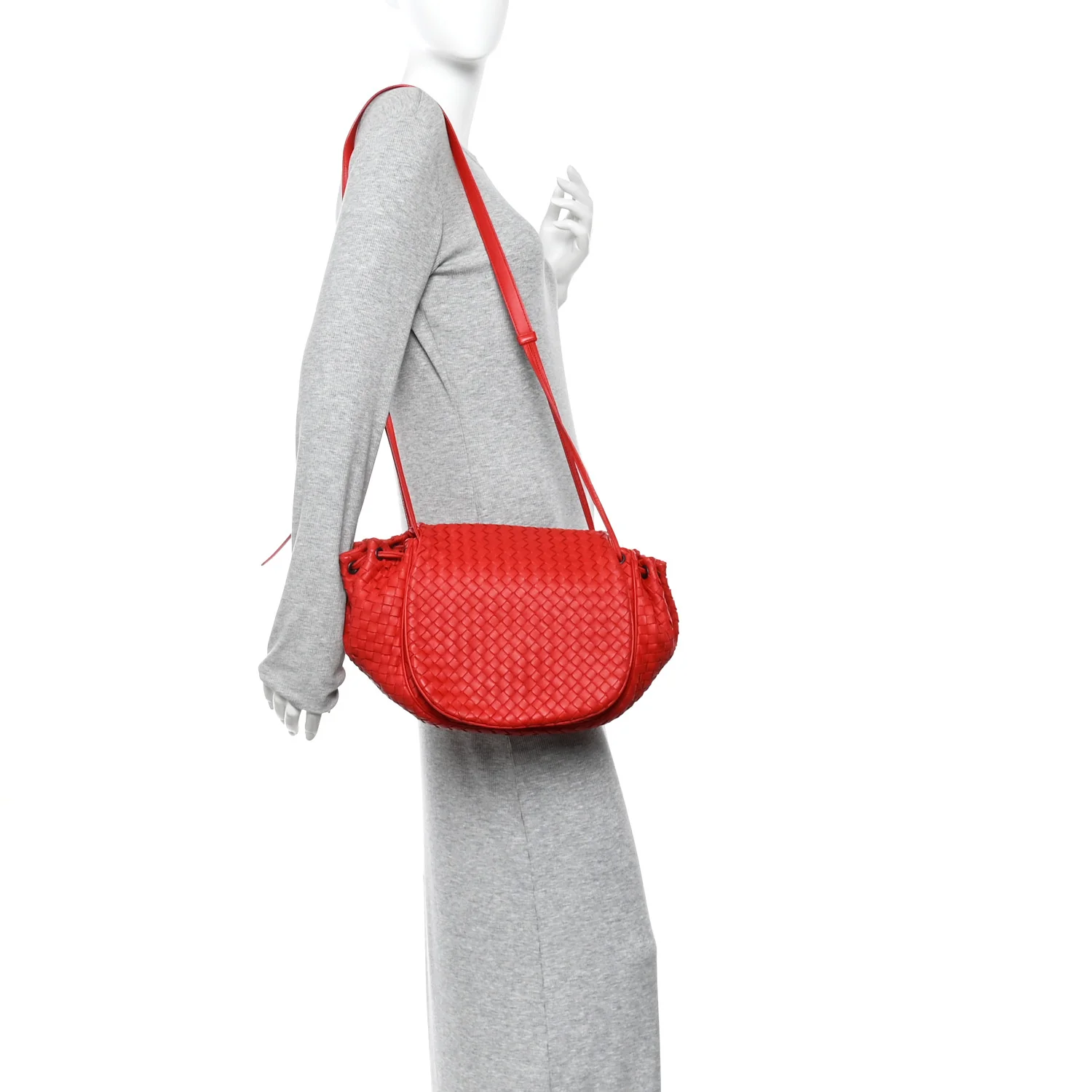 Nappa Intrecciato Messenger Bag Red - Image 2