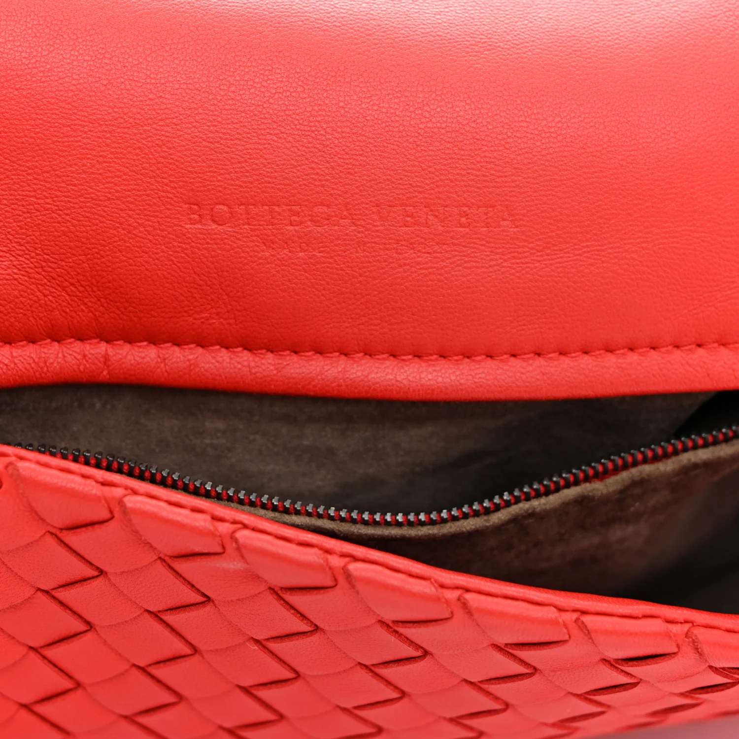 Nappa Intrecciato Messenger Bag Red - Image 6