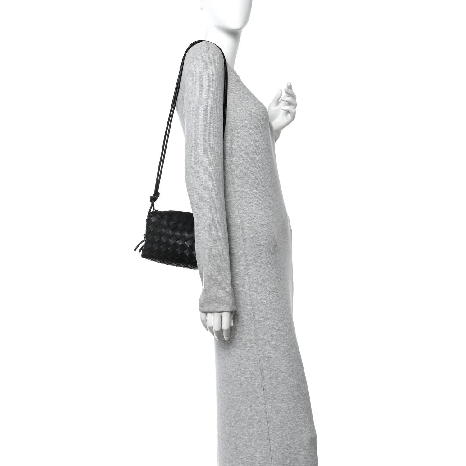Nappa Intrecciato Mini Loop Camera Bag Black - Image 2