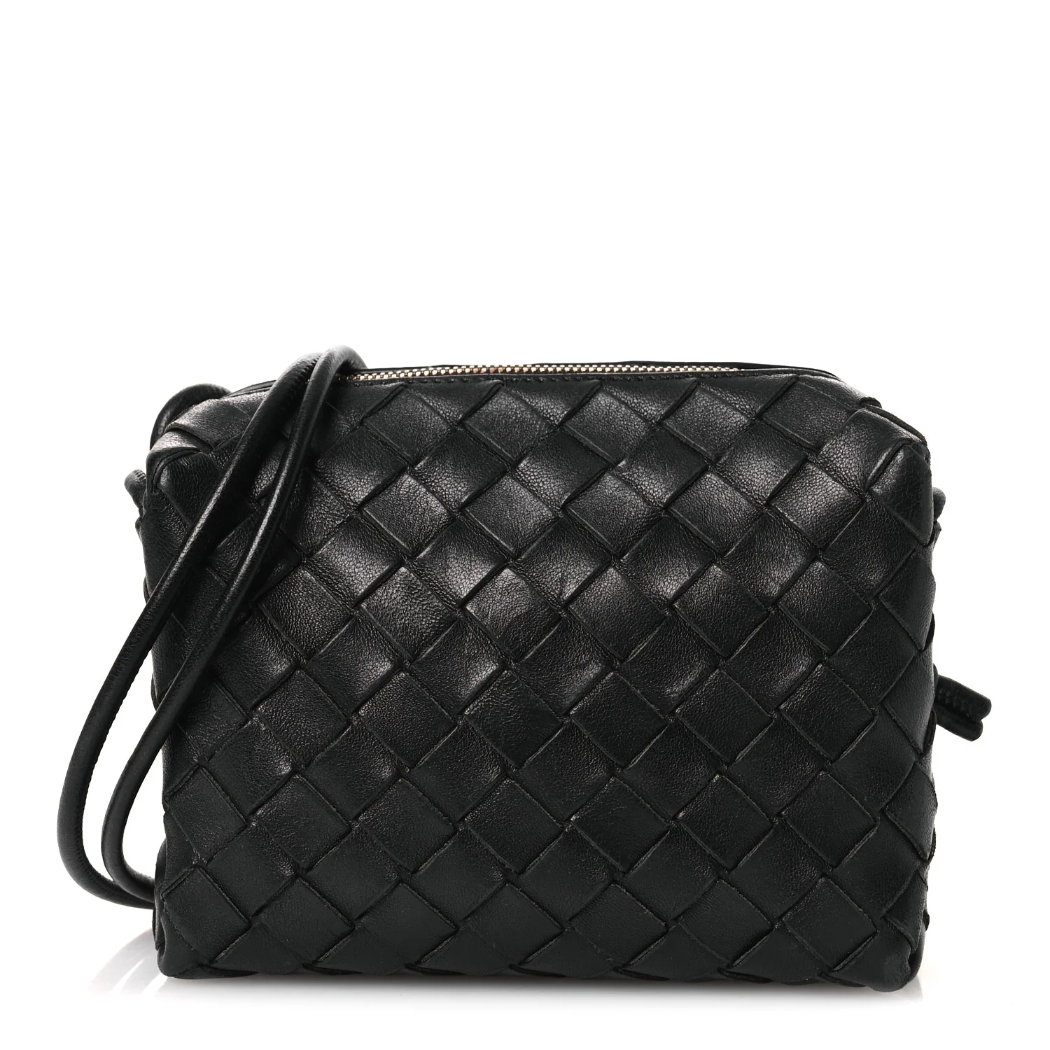 Nappa Intrecciato Mini Loop Camera Bag Black