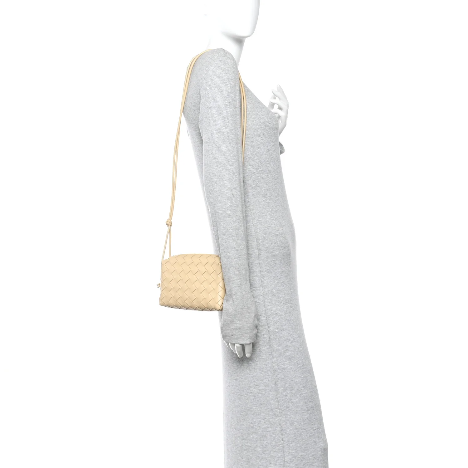 Nappa Intrecciato Mini Loop Camera Bag Porridge - Image 2