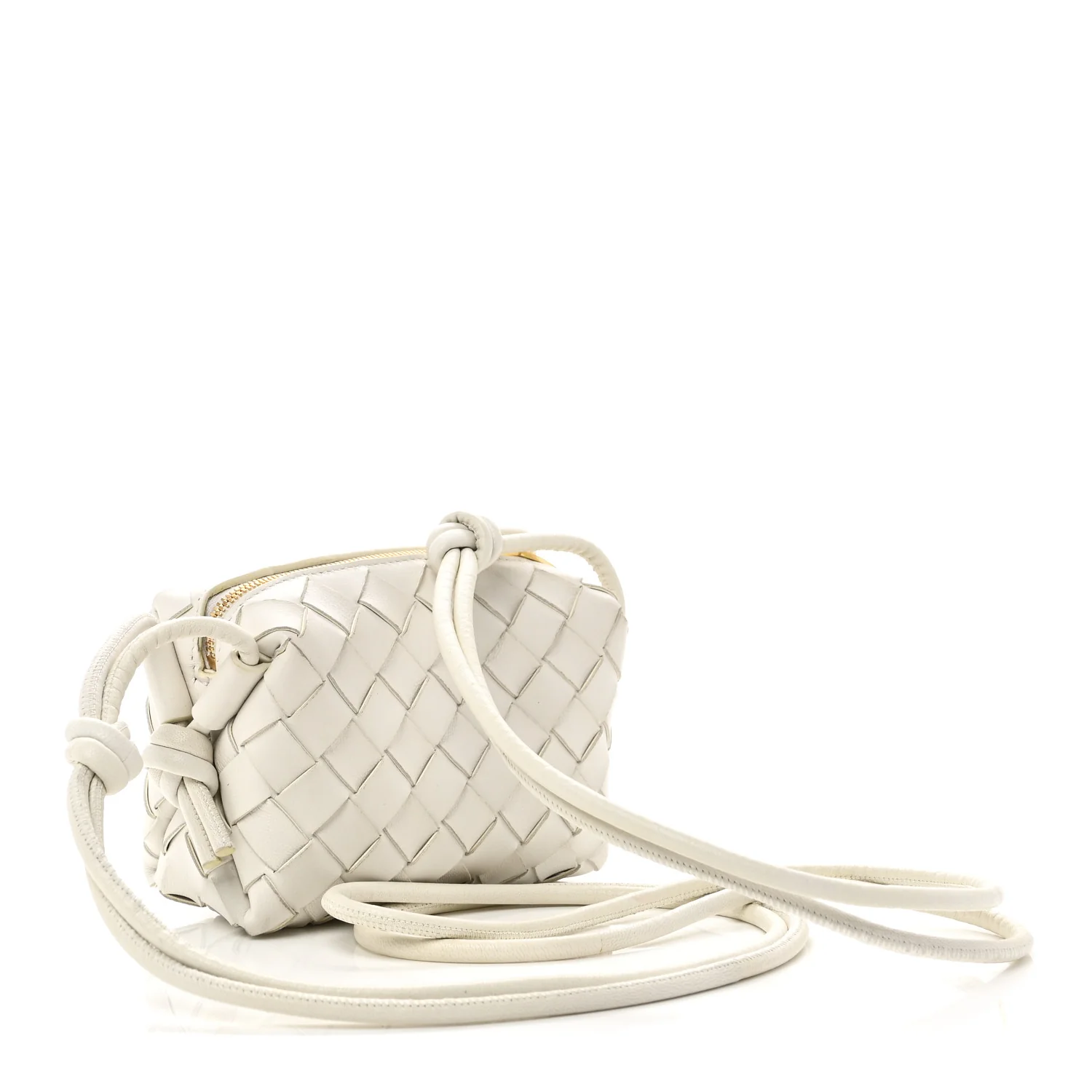 Nappa Intrecciato Mini Loop Camera Bag White - Image 3