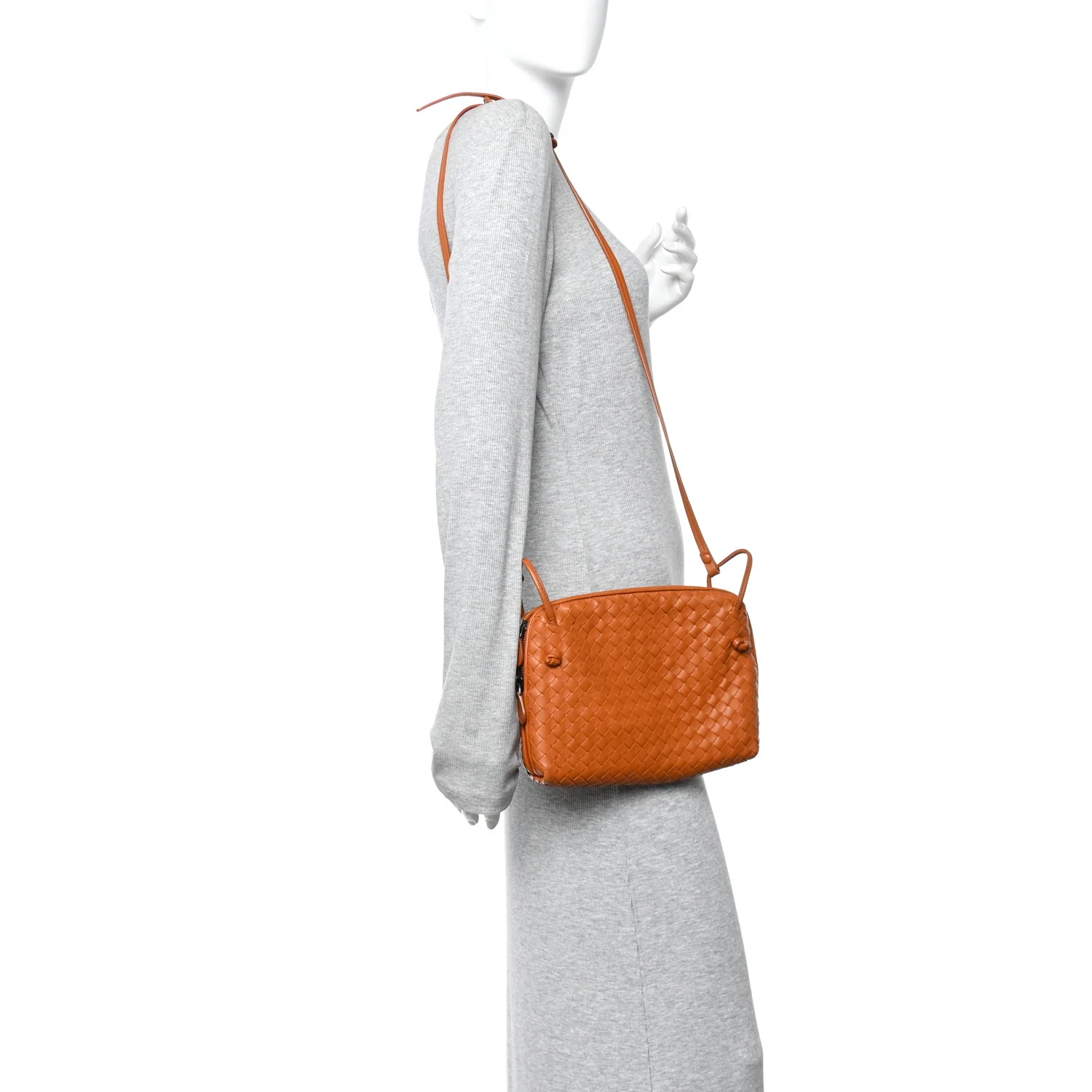 Nappa Intrecciato Nodini Crossbody Messenger Noce - Image 2