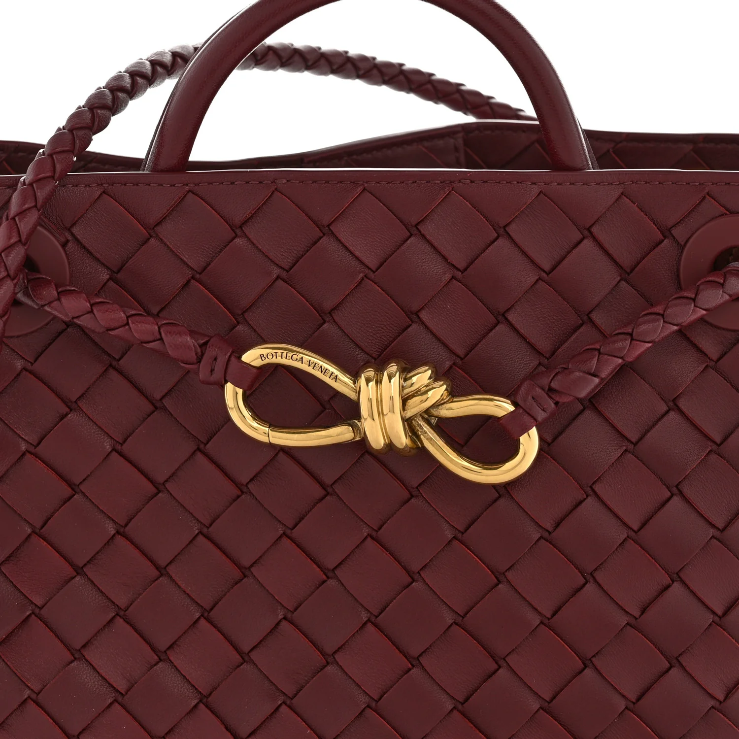 Nappa Intrecciato Small Andiamo Shoulder Bag Barolo - Image 7