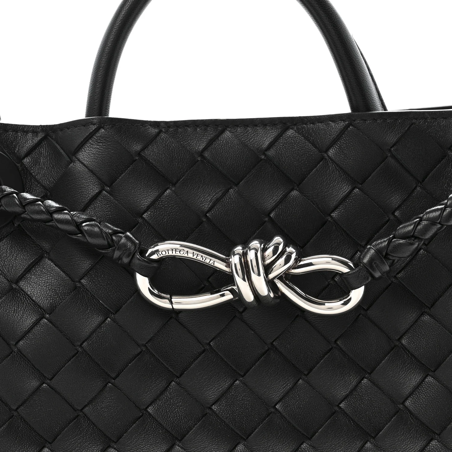 Nappa Intrecciato Small Andiamo Shoulder Bag Black - Image 8