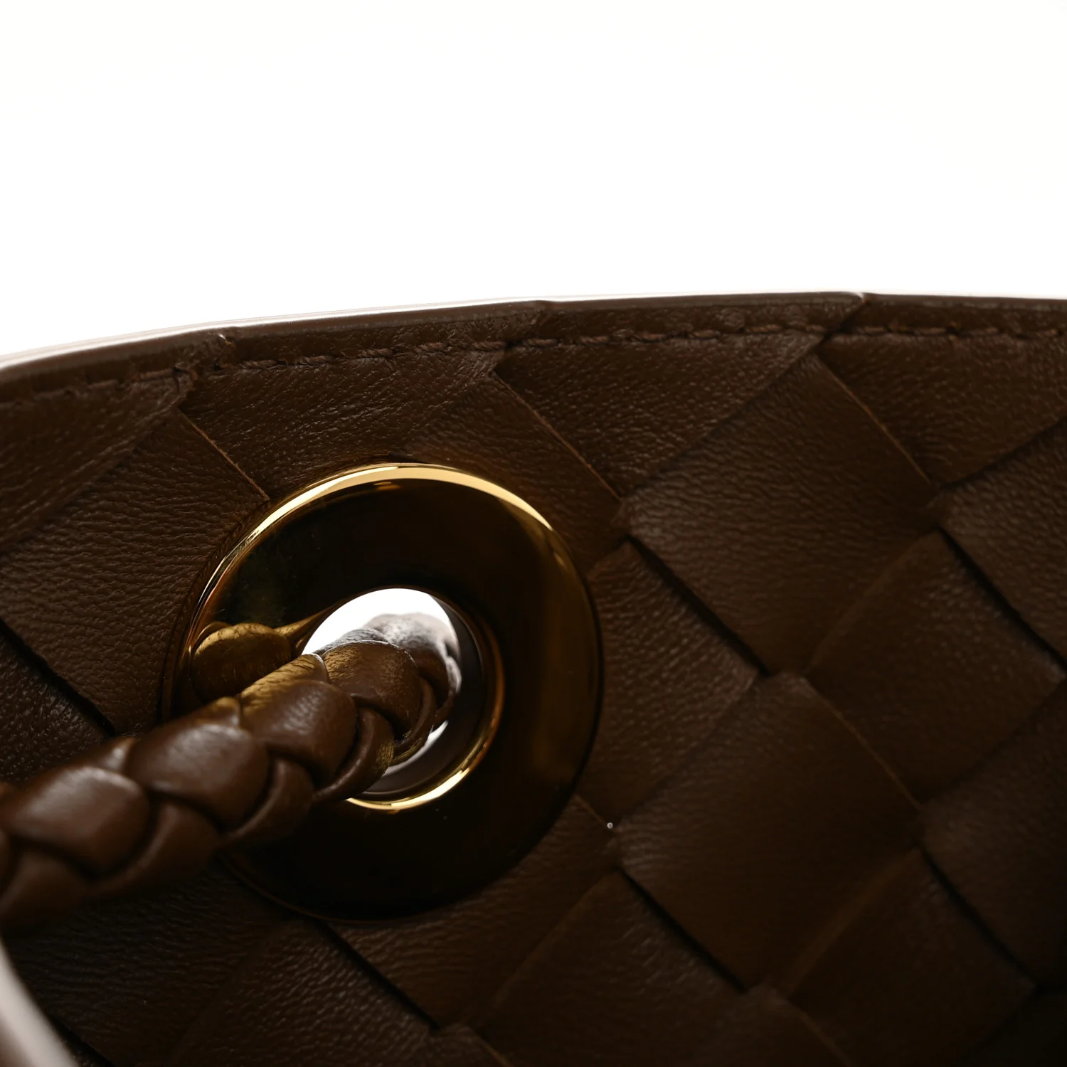 Nappa Intrecciato Small Andiamo Shoulder Bag Cognac - Image 11